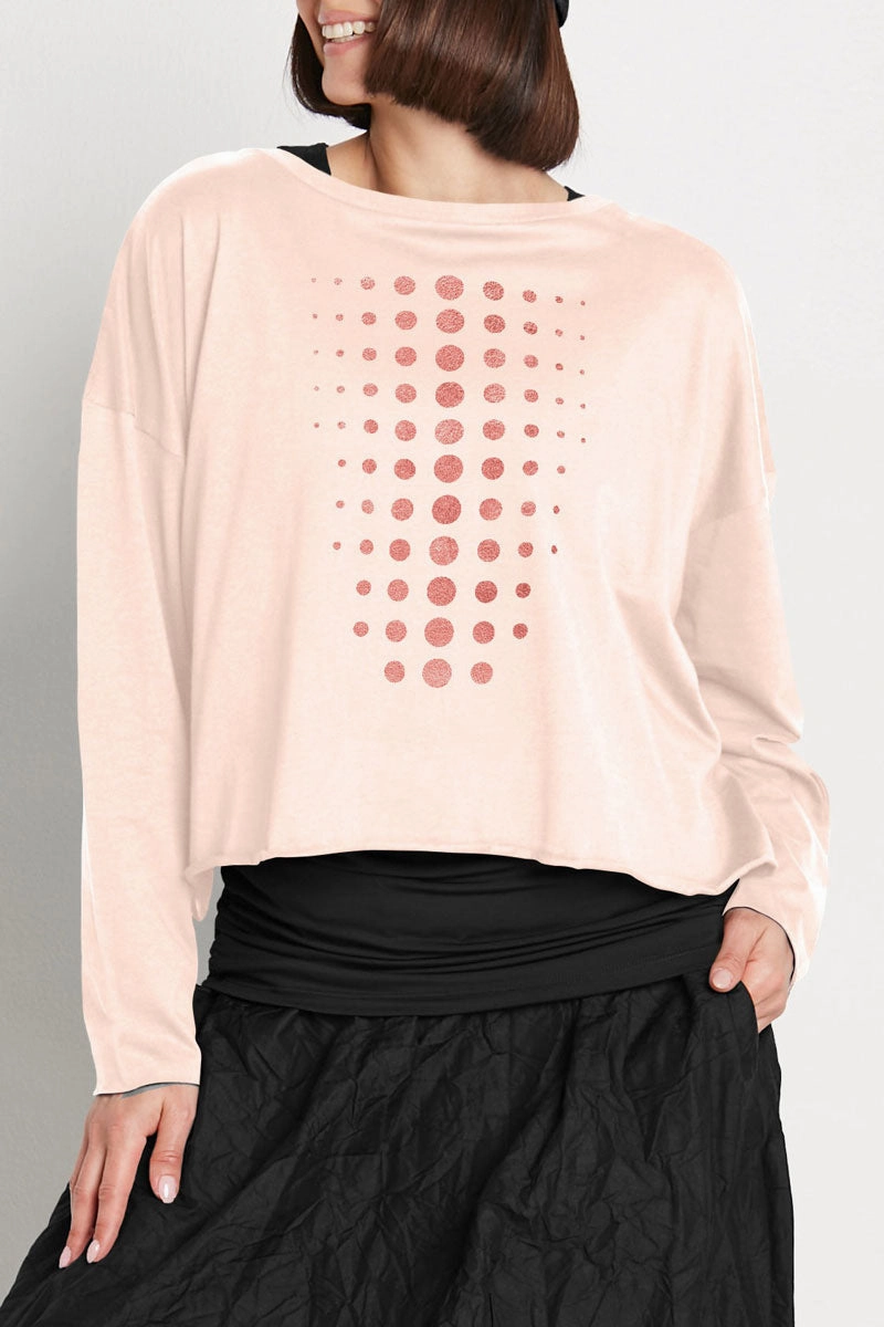 Wrinkle Resistant Finish Planet Metallic Dot Mini Boxy T