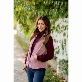 Polka Dot Sherpa Lined Vest Windproof Material