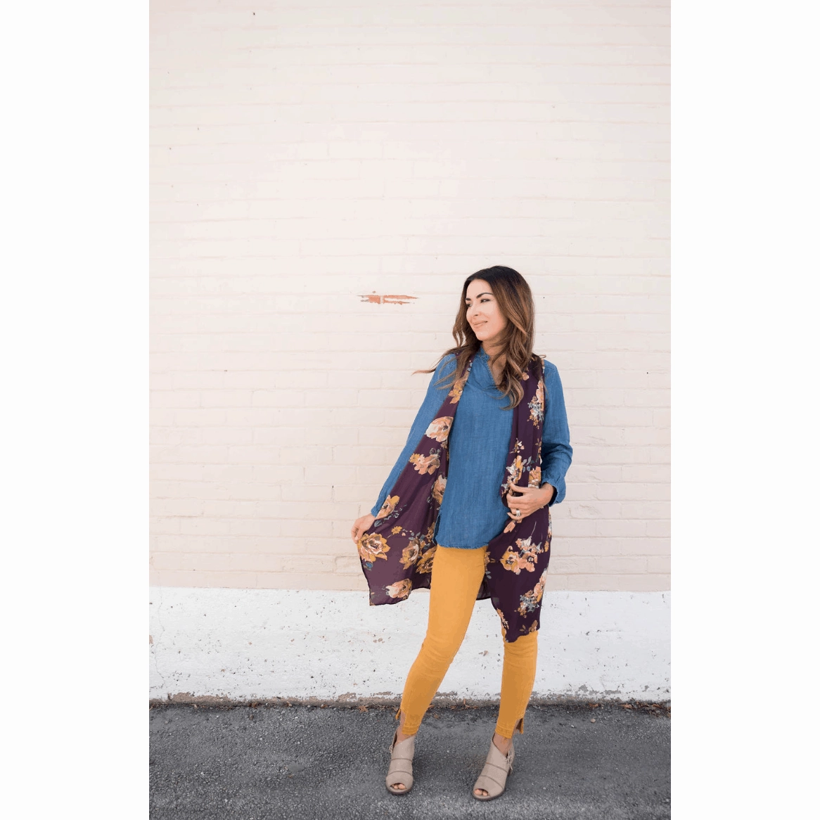 Floral Kimono Vest Water Repellent Finish Body Mapped Ventilation