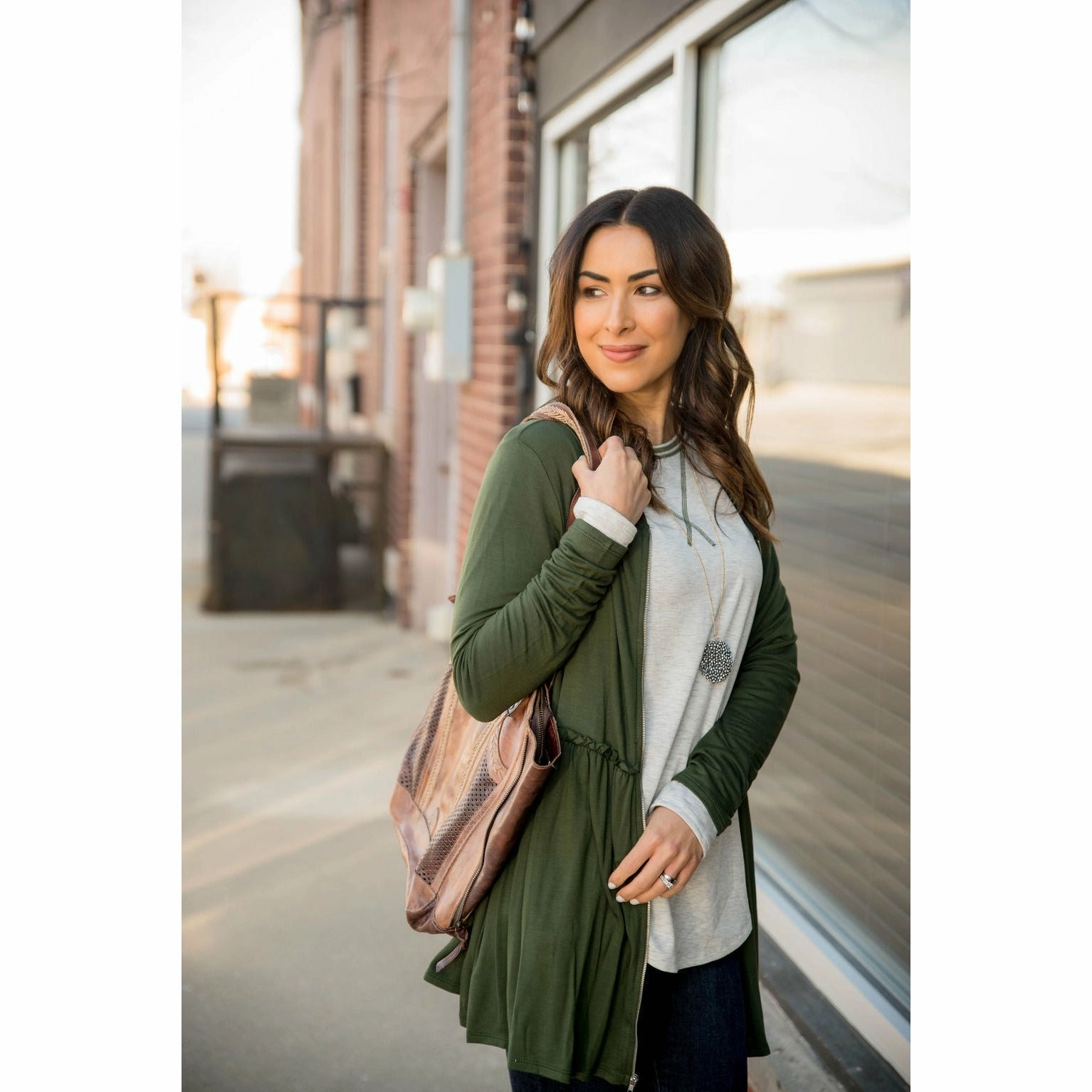 Cinch Waist Hooded Jacket Anti Slip Interior