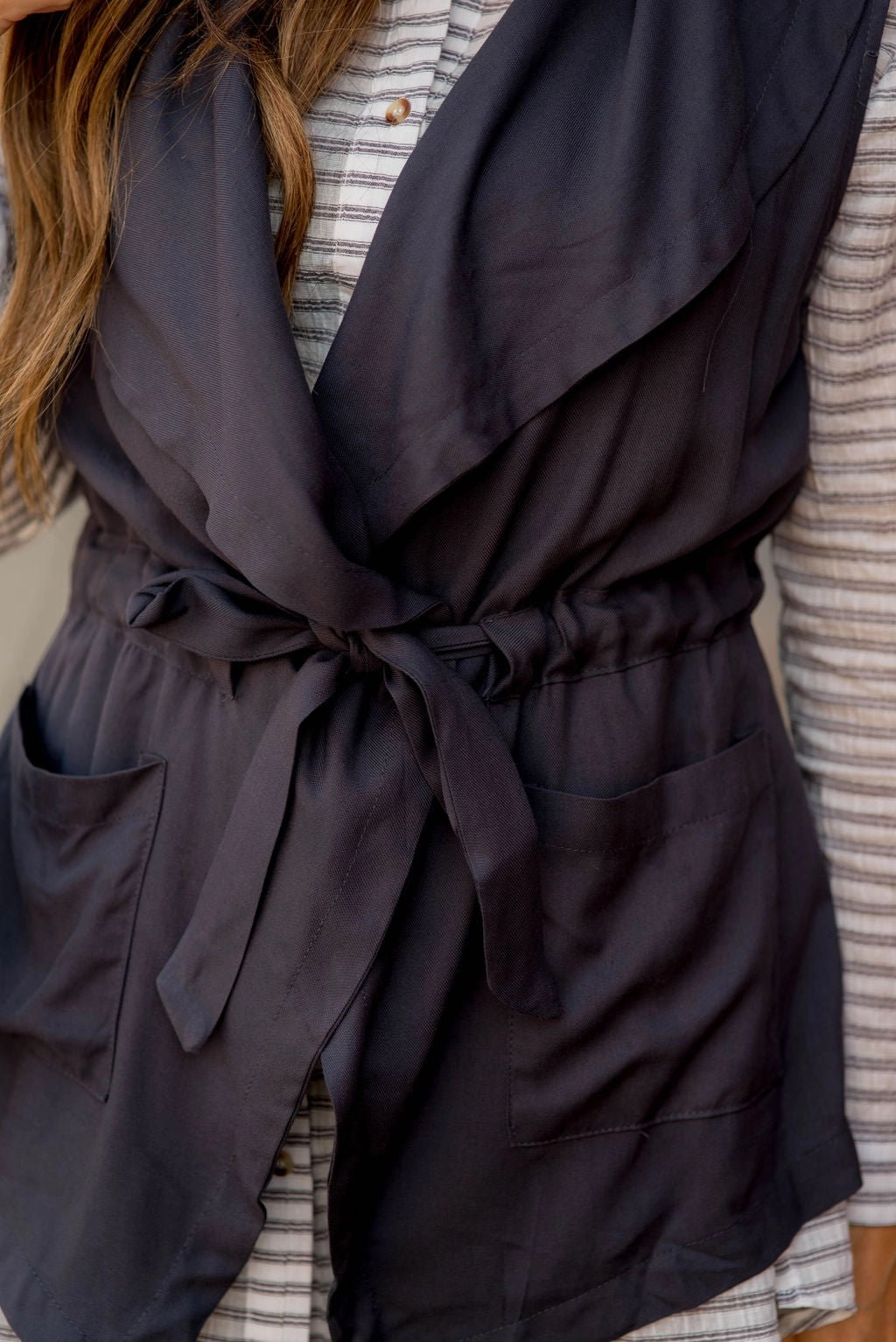 Tie Waist Vest Moisture Control Fibers