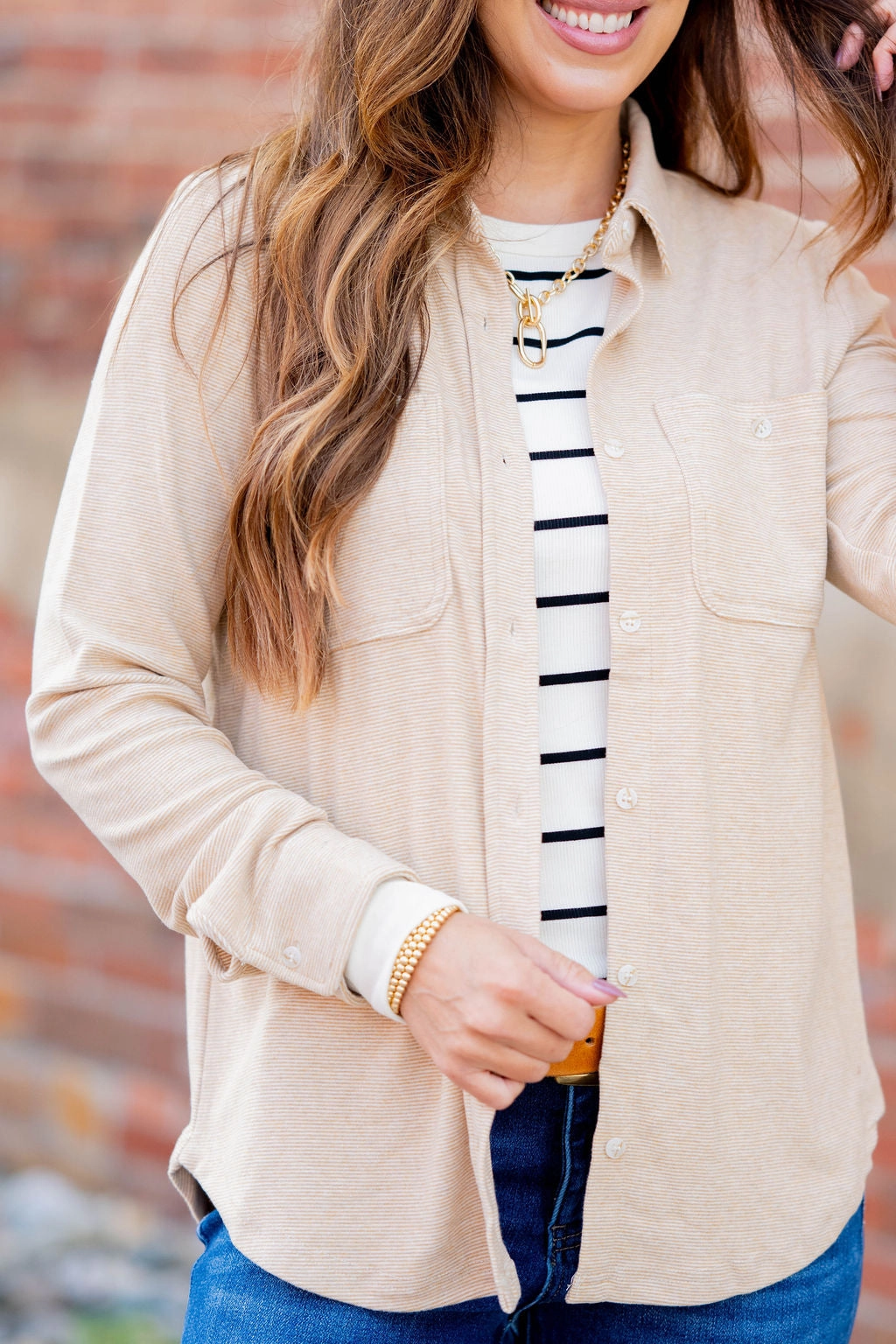 Modular Attachment Points InterchangeableLining The Everyday Classic Button Down Shacket