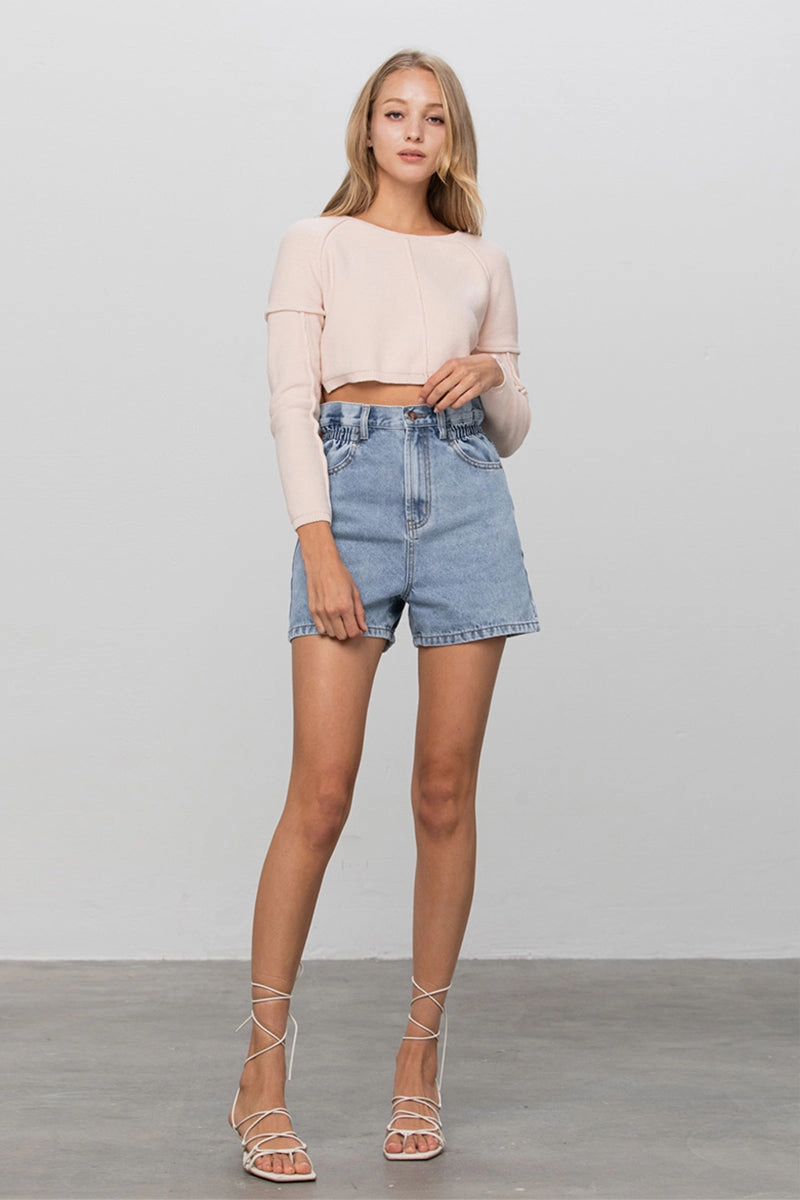 Flexible Comfort Wear Lily Super High Rise Paper Bag Shorts