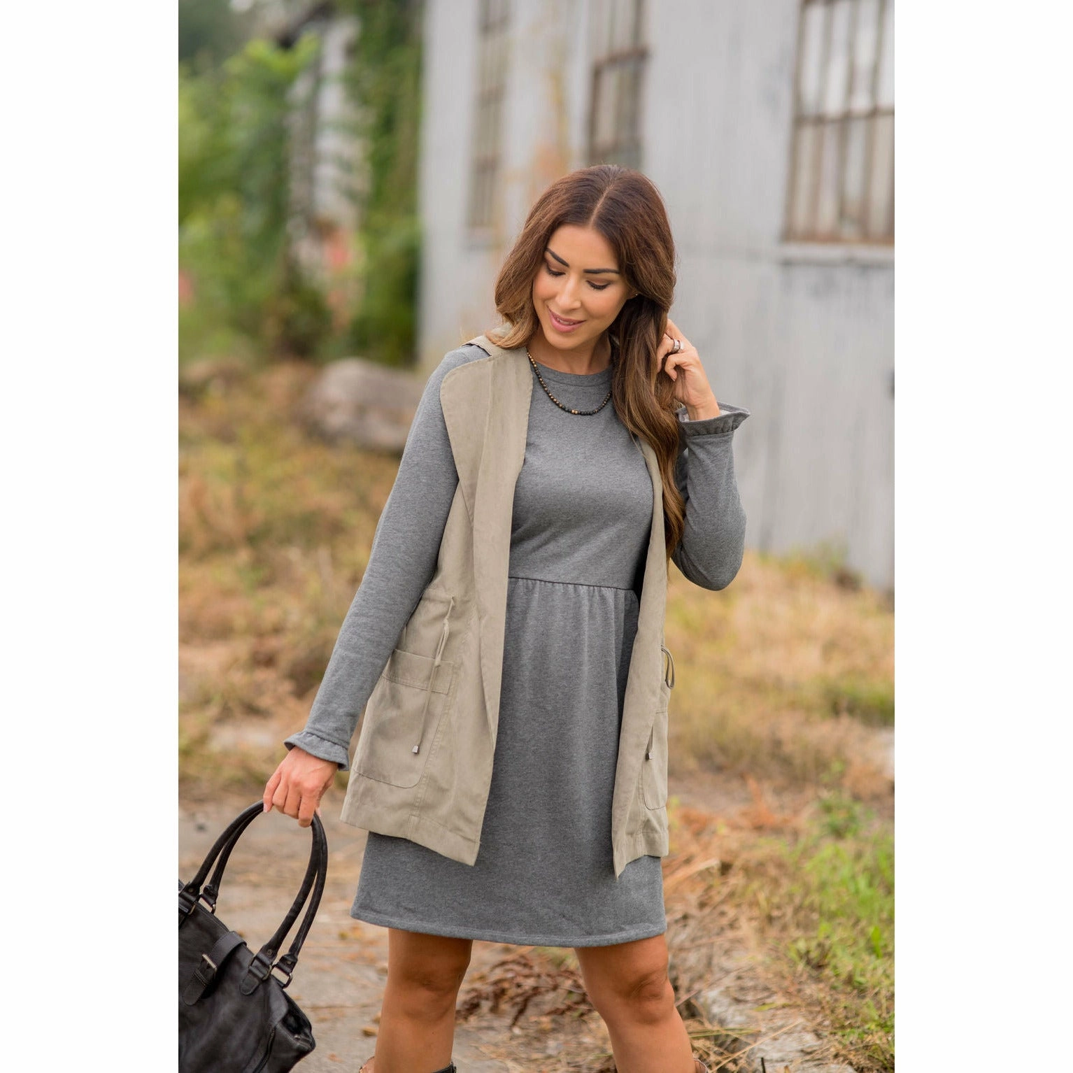 Abrasion Resistant Surface Hooded Cinched Waist Utility Vest