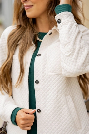 Quilted Shacket Fade Resistant Exterior