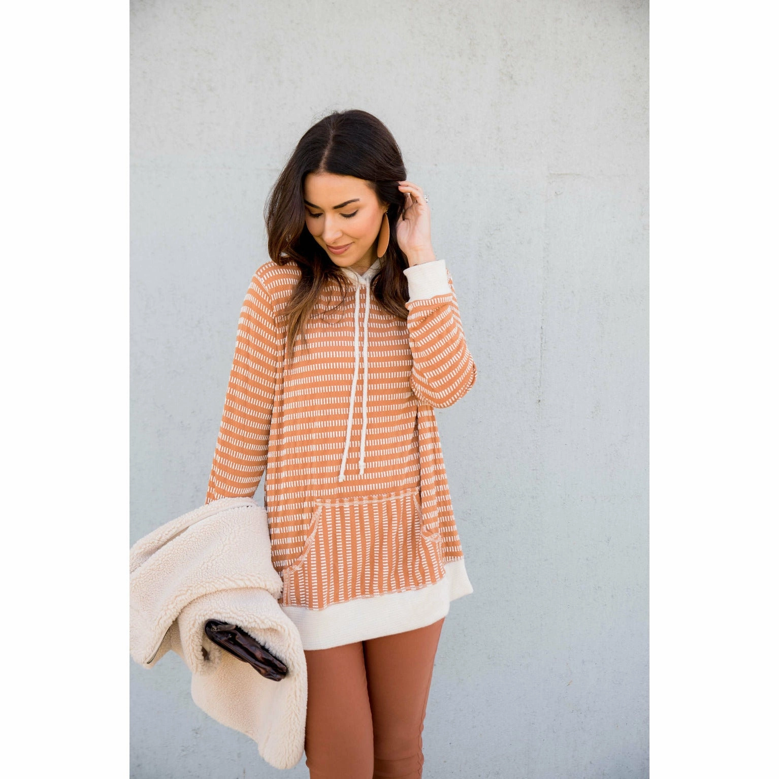 Double Striped Hoodie Simple Look product high end luxury