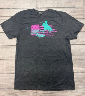 Ranch Girl Gray Roper T-Shirt Simple Chic