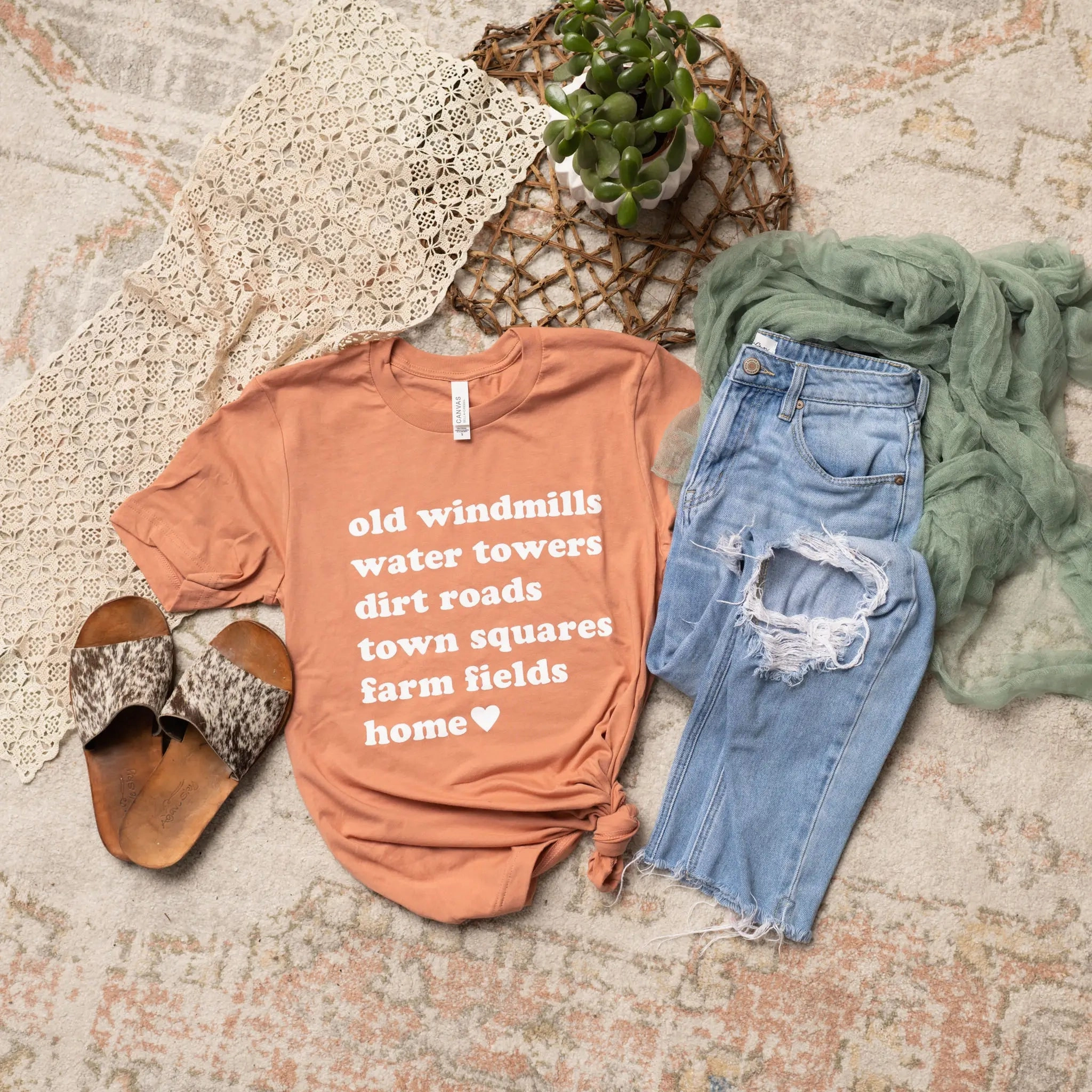 Home Tee-Terracotta Flexible Neckline Outdoor Leisure Look