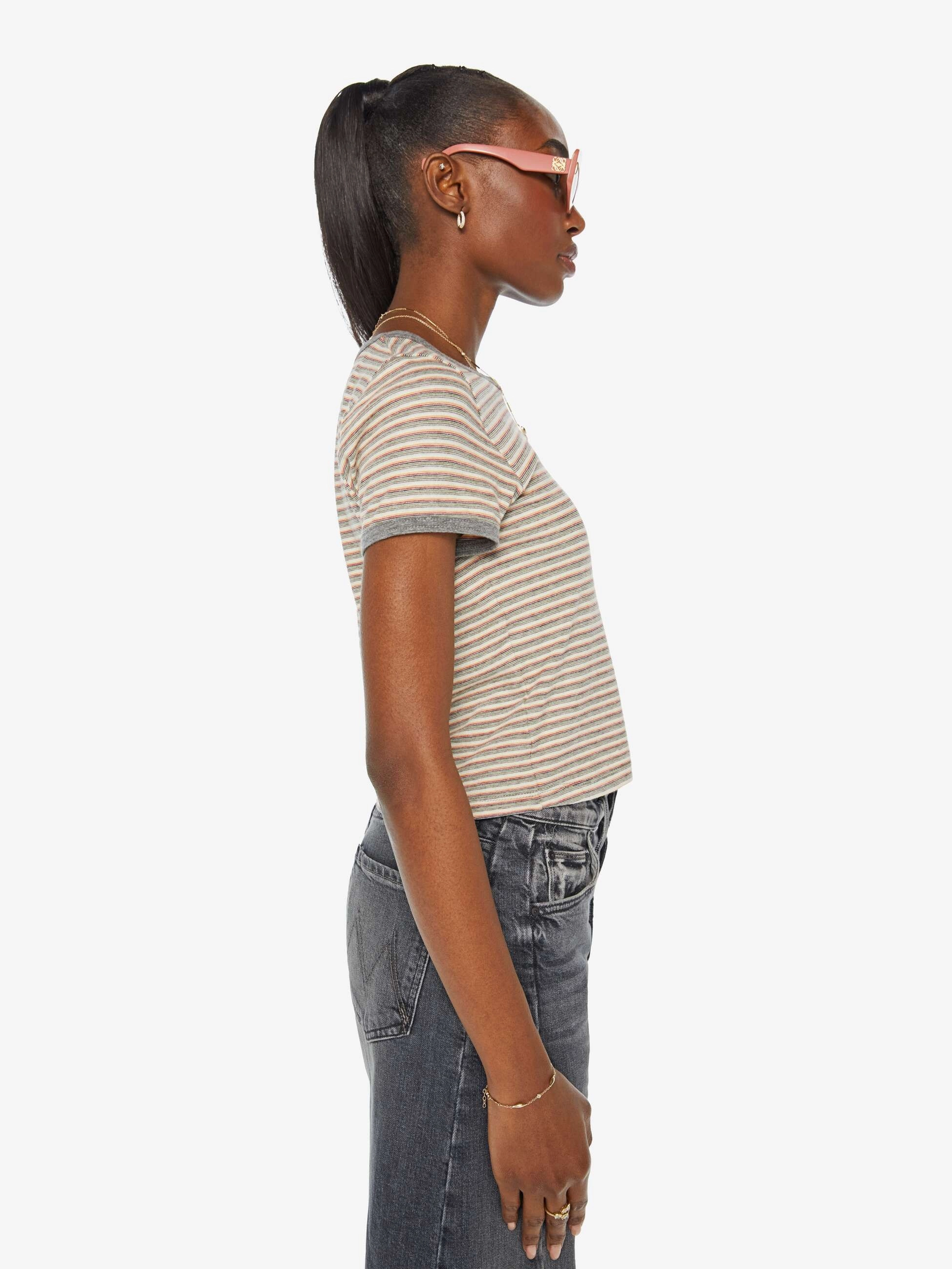 Formal top Ribbed Knit Fabric The Itty Bitty Ringer