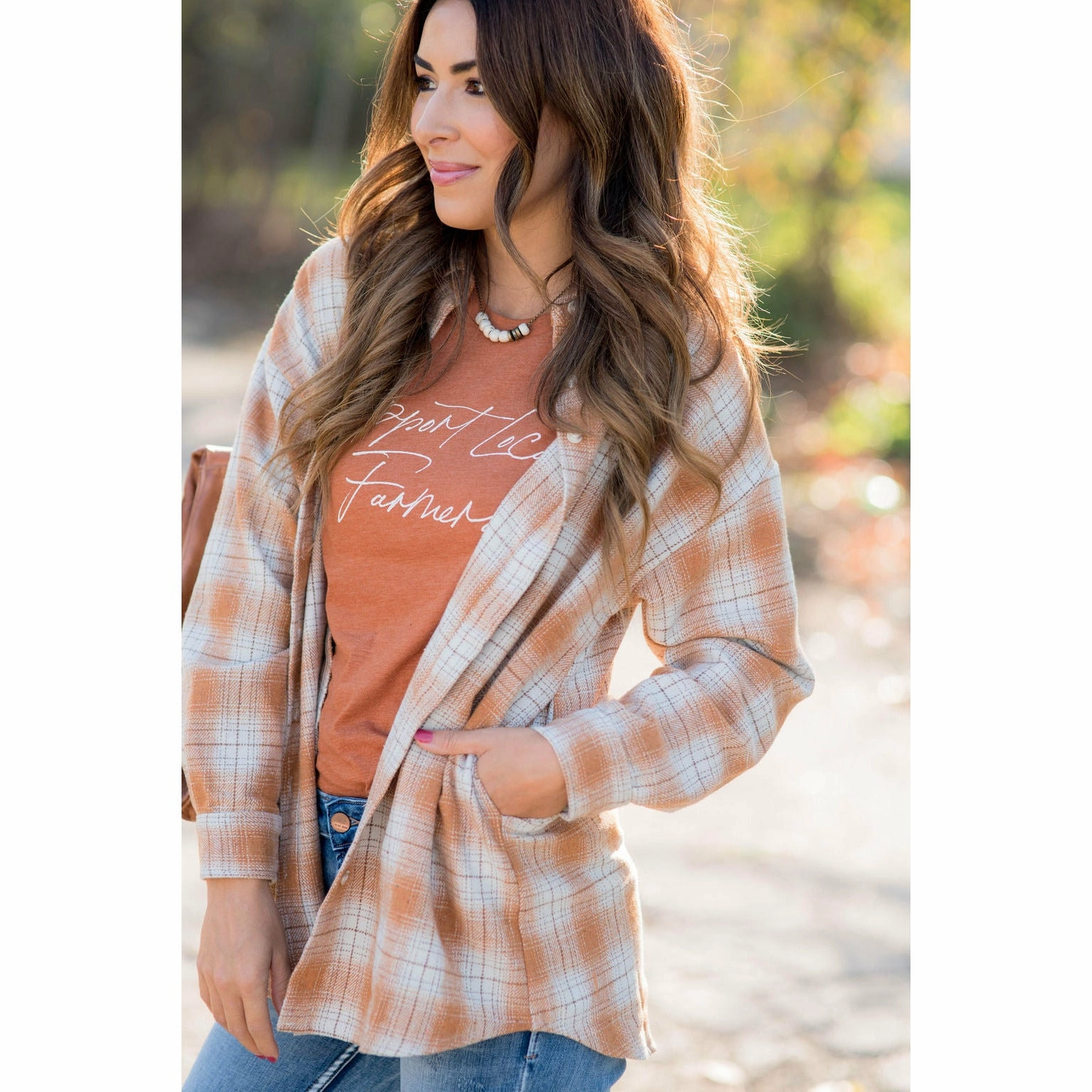 Plaid Button Long Sleeve Flannel Multi Layer Construction