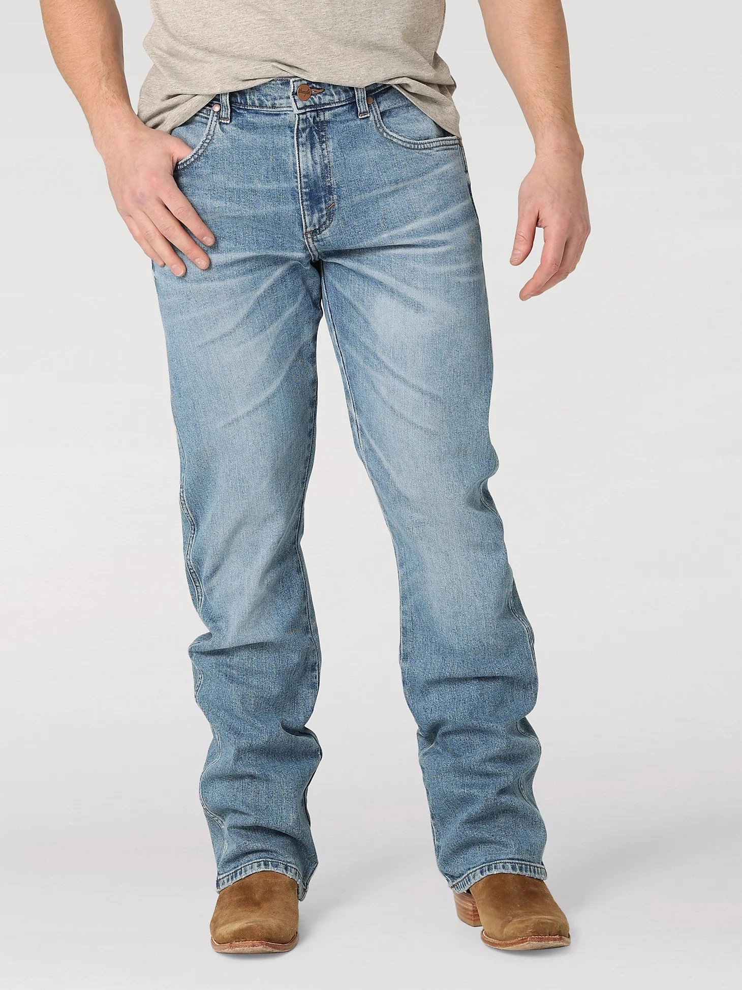 Music Event Picnic Style Timeless Fashion Wrangler Men??s Green Jean Slim Boot -Welleford