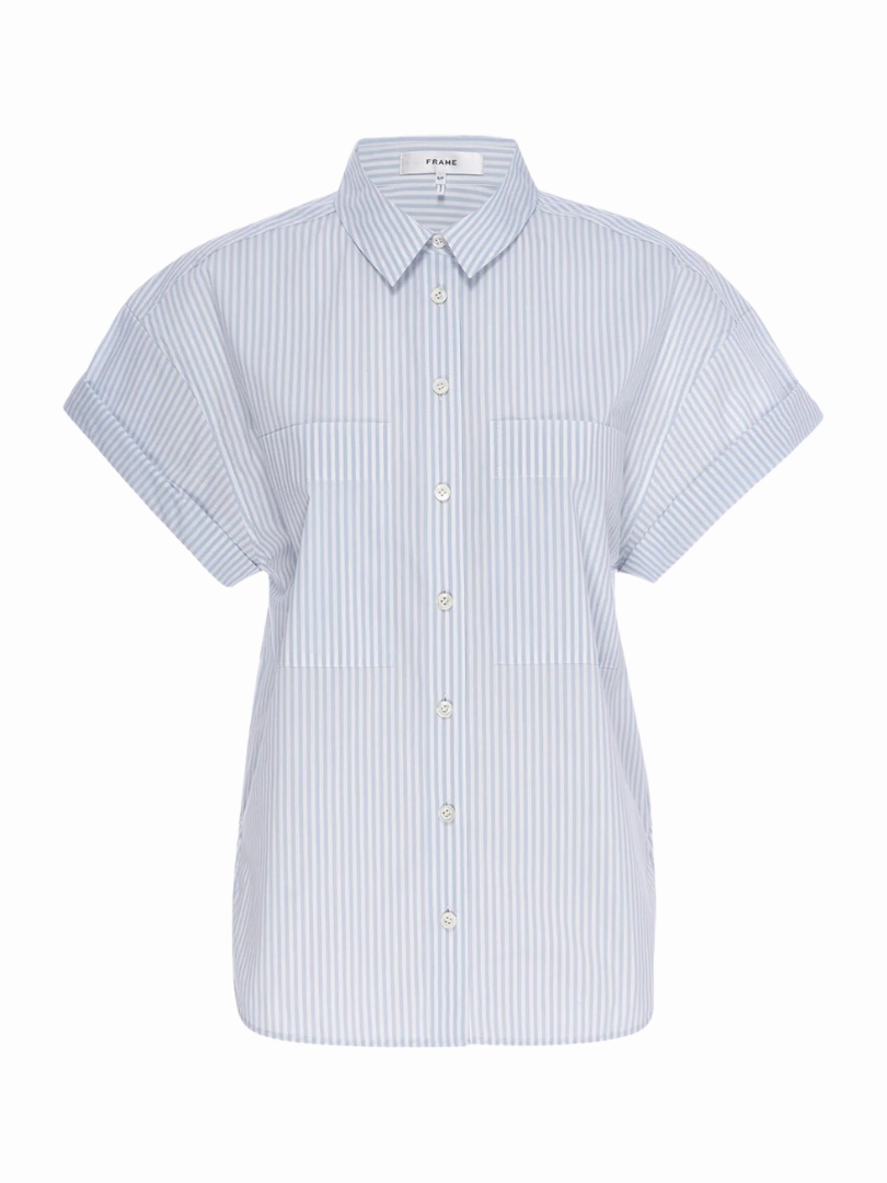 Retro Style Soft Touch Feel S/S Cuffed Button Up