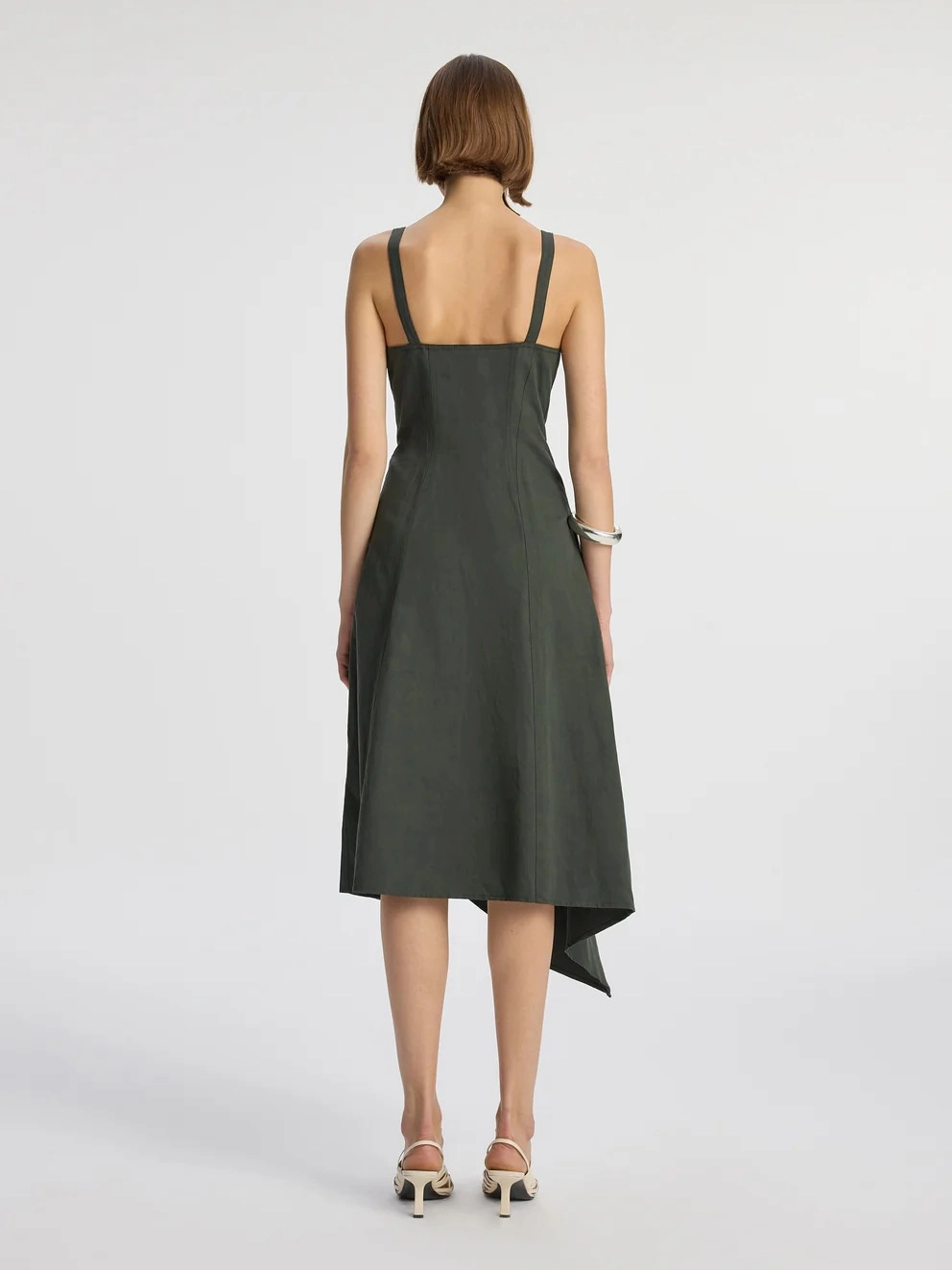 Scarlett Cotton Midi Dress Button-front