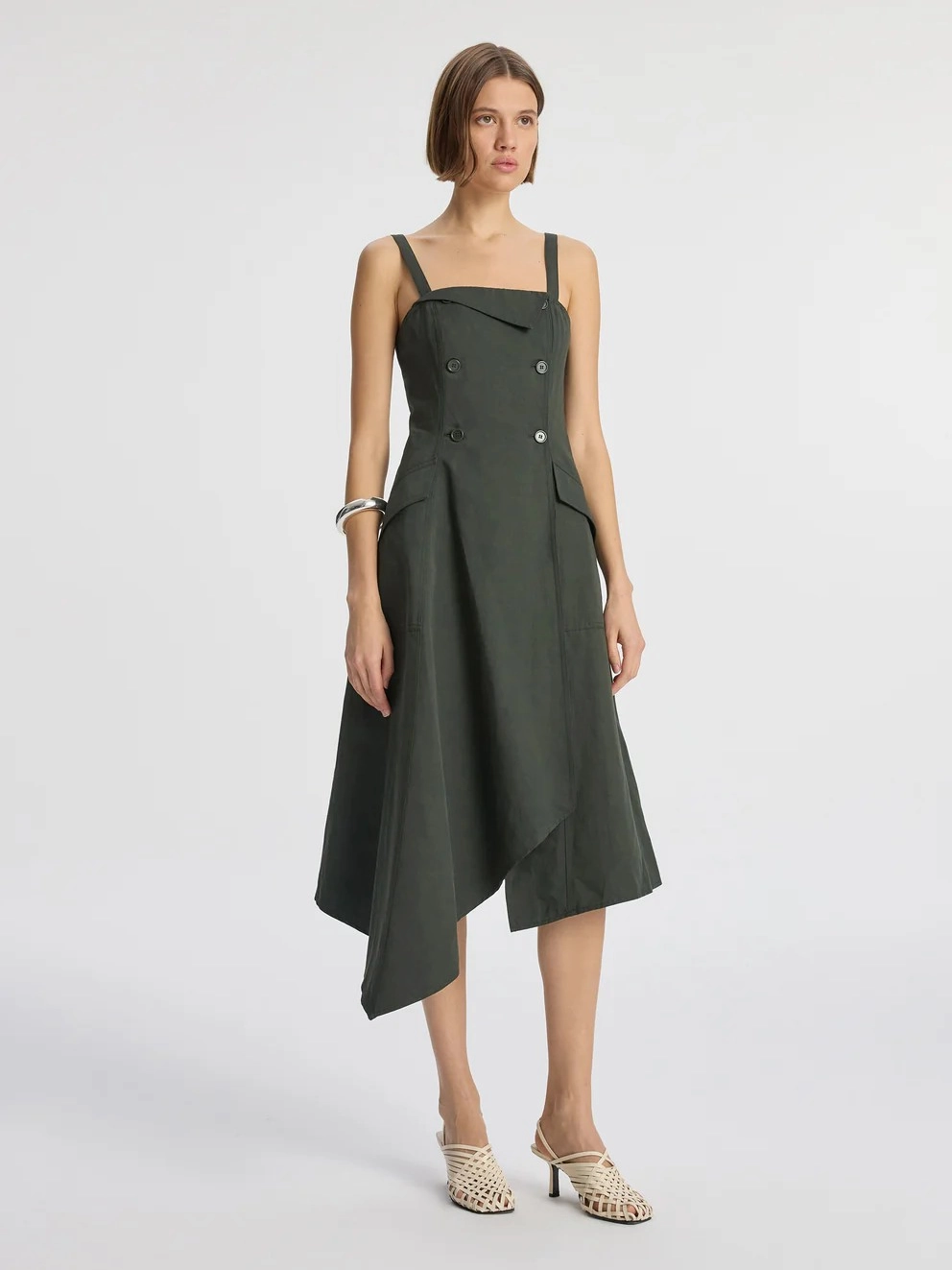 High Hemline Scarlett Cotton Midi Dress