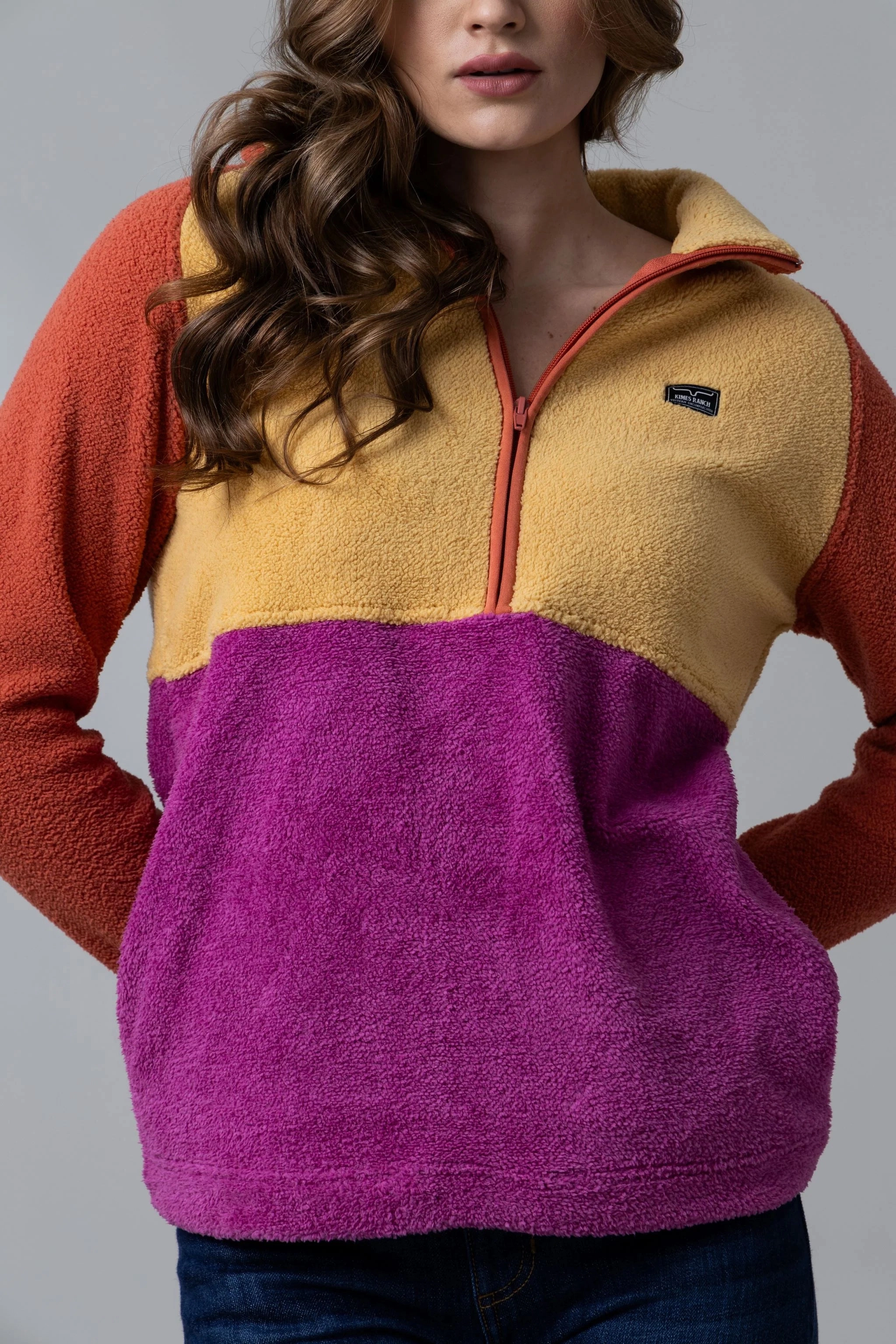 Date Night Casual Kimes Ranch Women's Roswell Burnt Orange Polar Fleece Sweatshirt