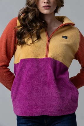 Date Night Casual Kimes Ranch Women's Roswell Burnt Orange Polar Fleece Sweatshirt