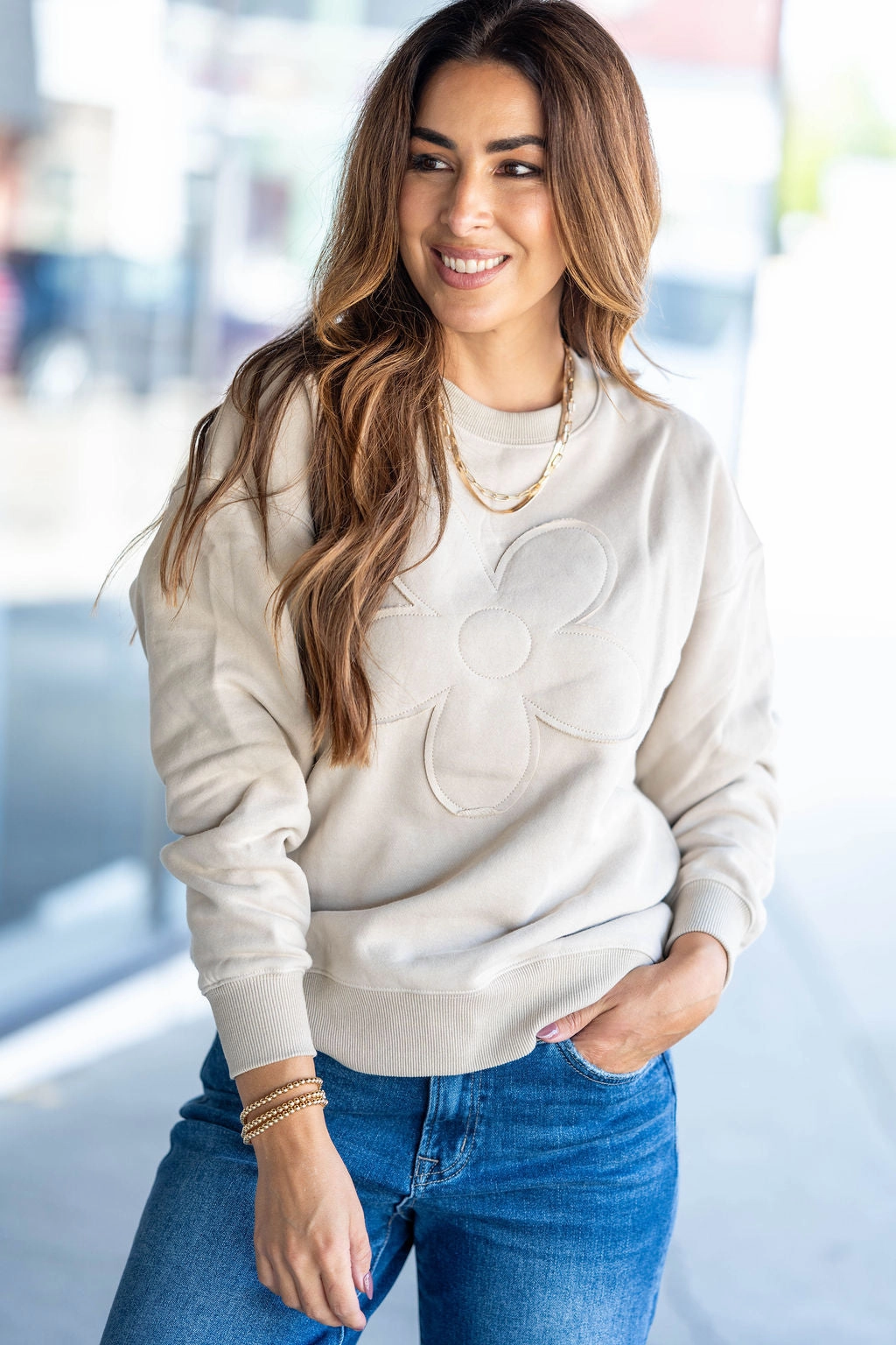 Flower Power Hour Sweater Breathable Stretch Luxe Wear