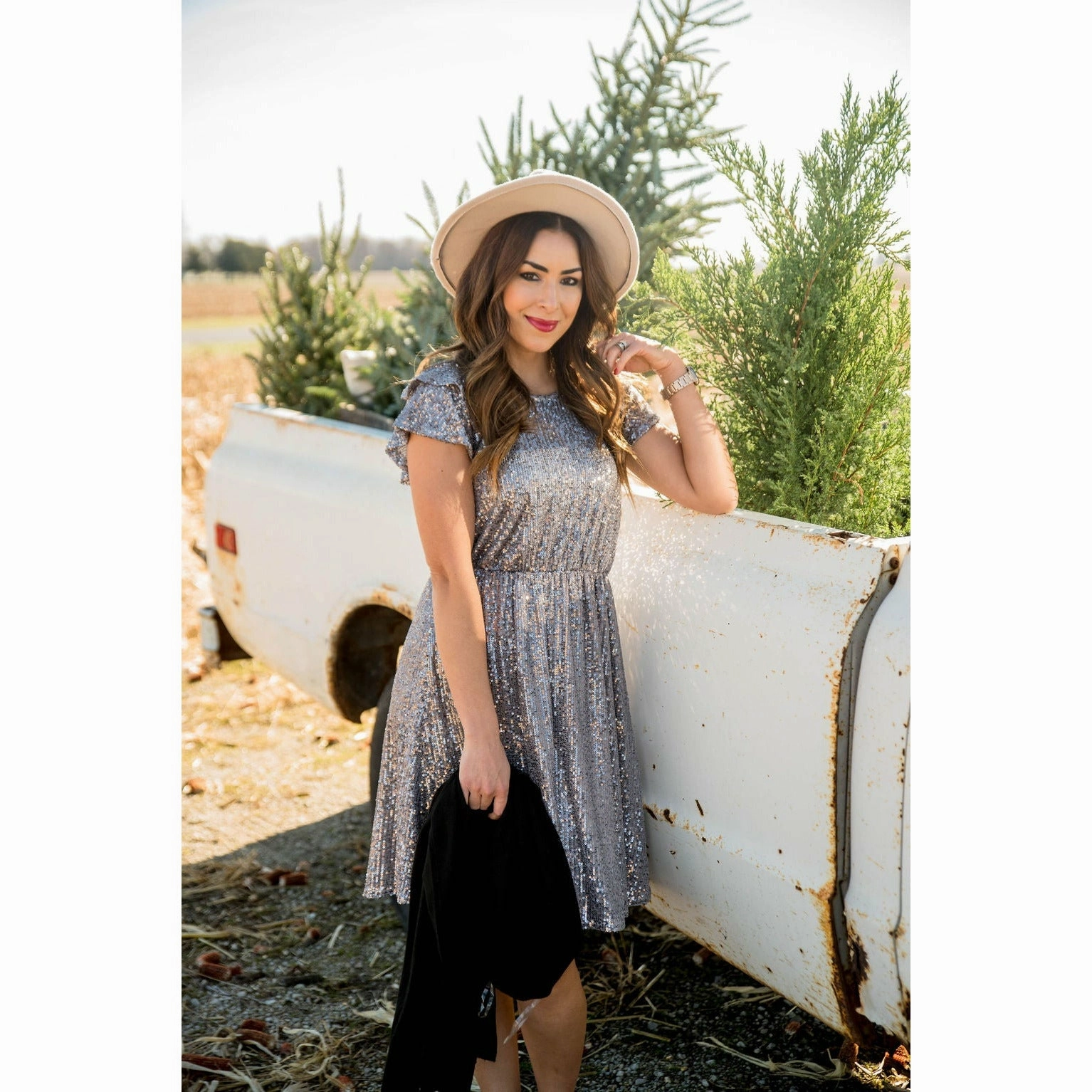 Sequin Sparkle Dress Relaxed Wear Light Shape