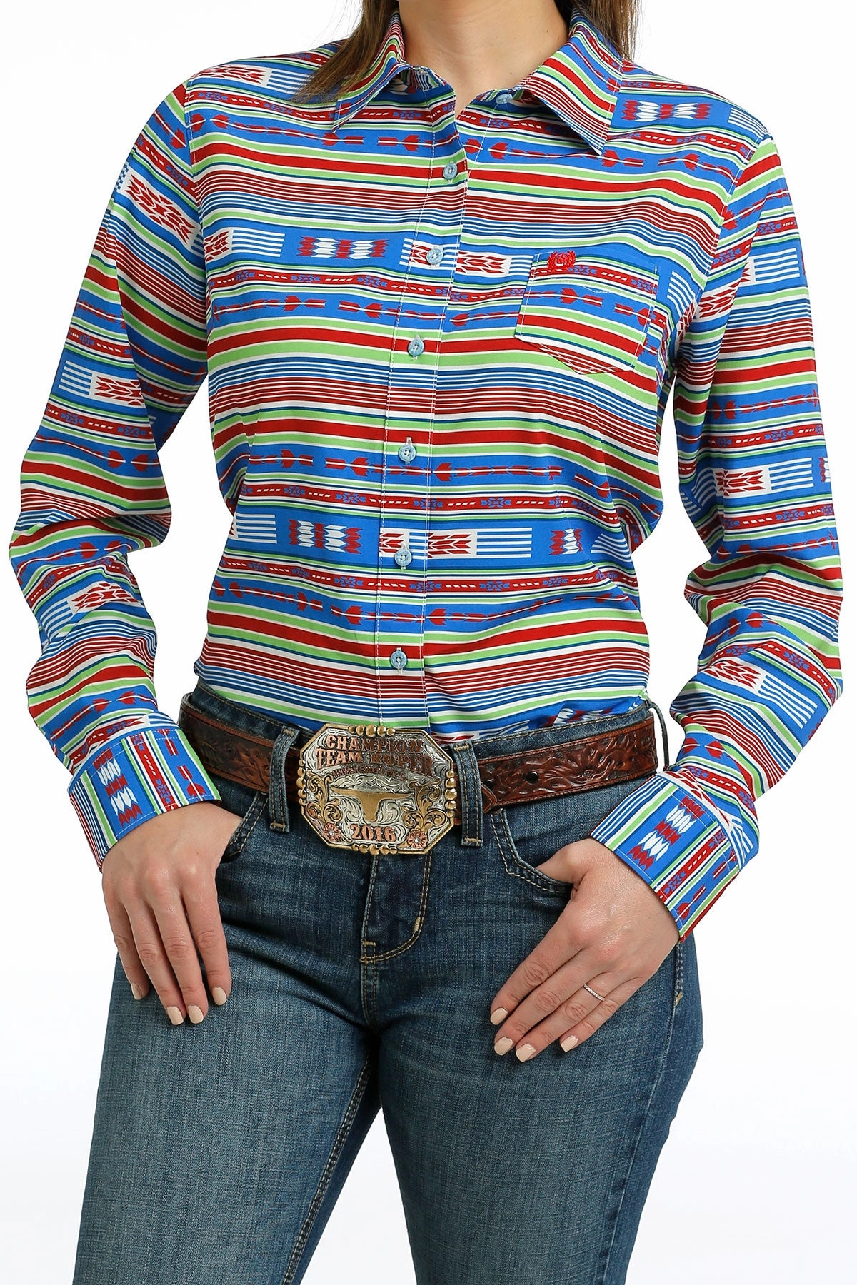 Serape Cinch Women??s Multicolored Arenaflex Shirt SoftInteriorLining