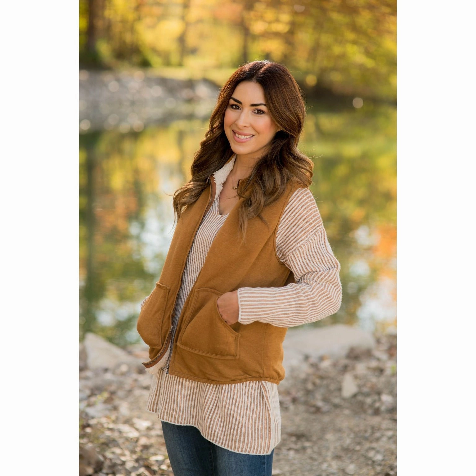 Headphone Hole Sherpa Lined Vest