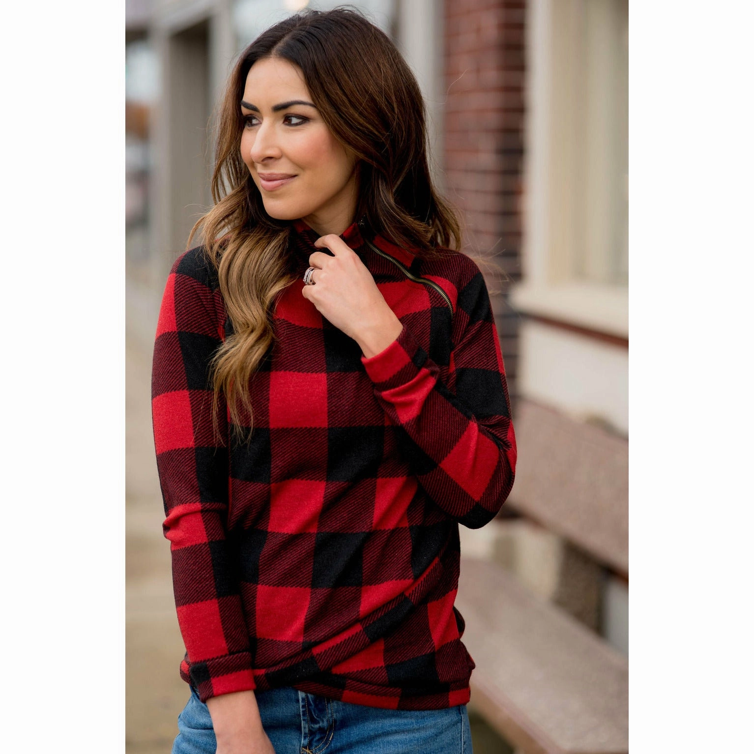 product personalized touch All Wrapped Up Buffalo Plaid Pullover