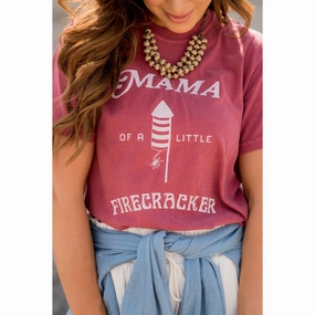 Moisture Wicking Material MultiPurposeUtility Mama of a Little Firecracker Graphic Tee