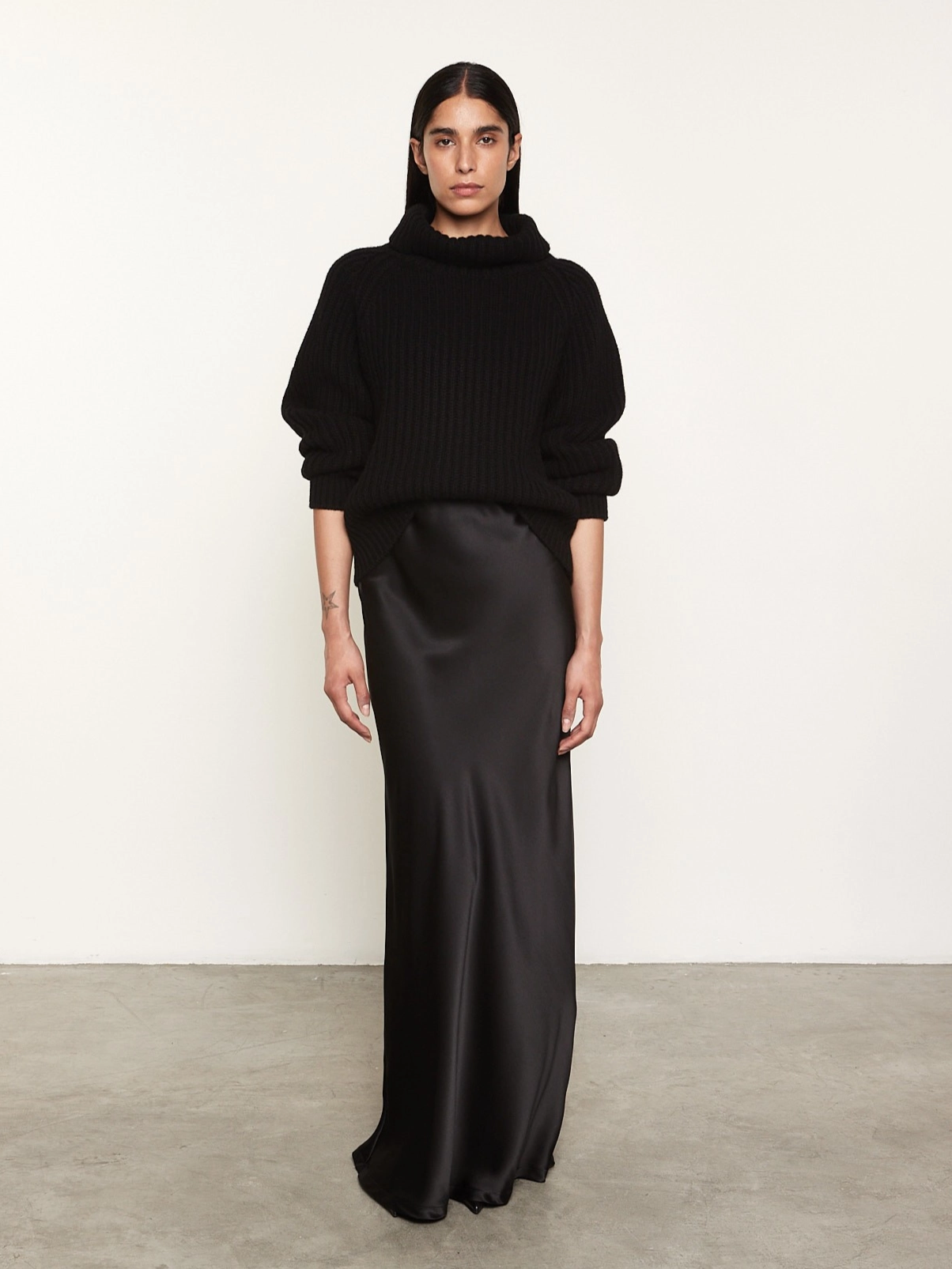 Linen blend Future Fashion Silk Full Length Skirt