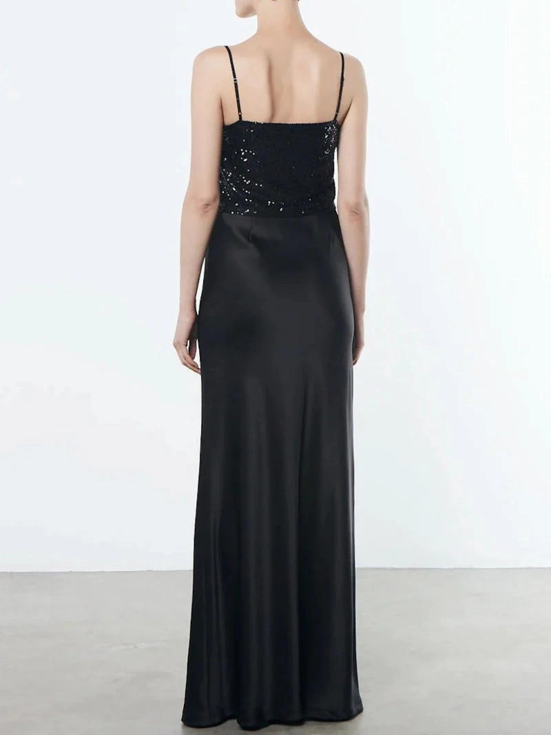 Silk Full Length Skirt Crossback Strap