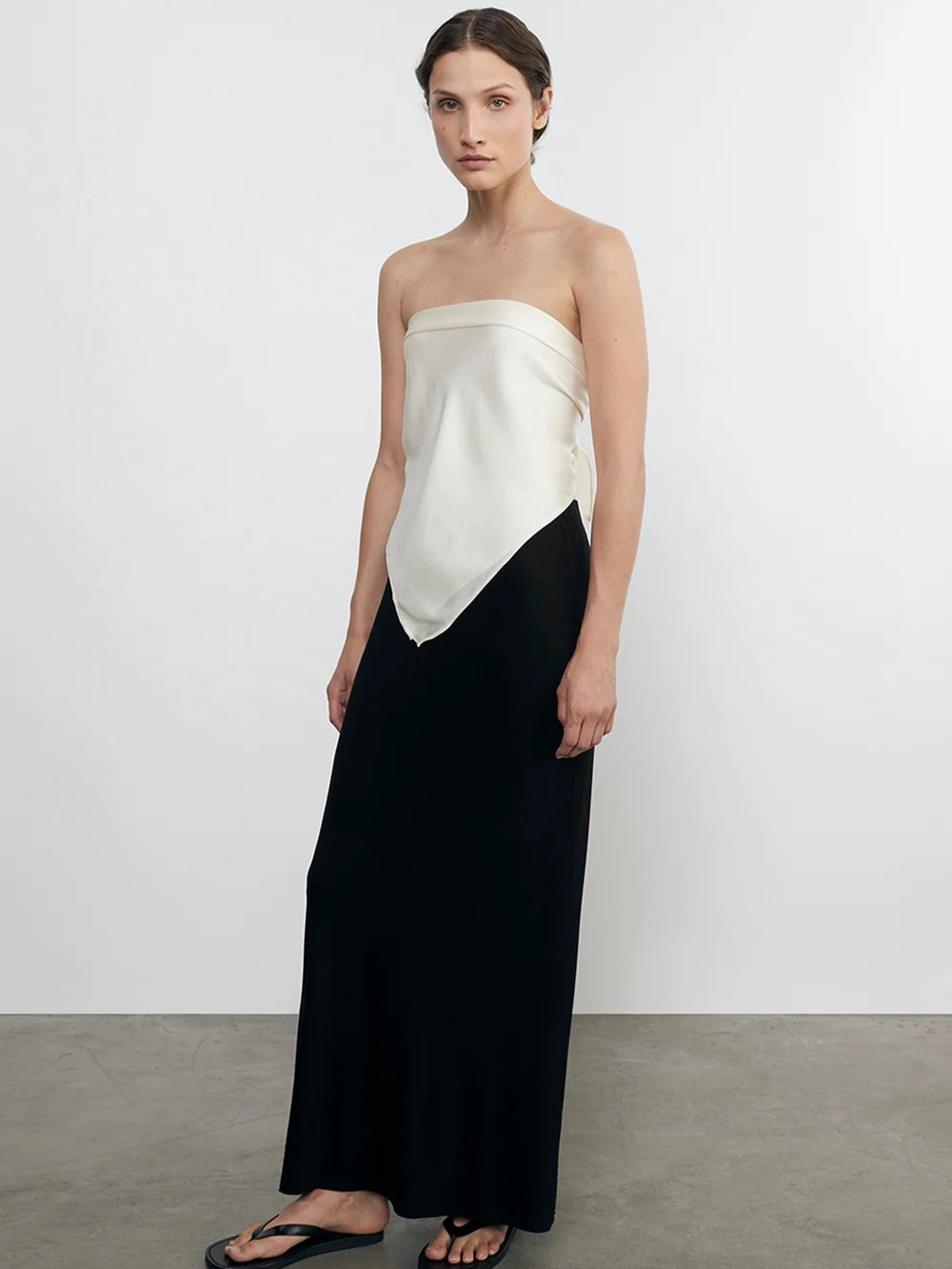 Asymmetrical Cut Silk Knit Bias Skirt