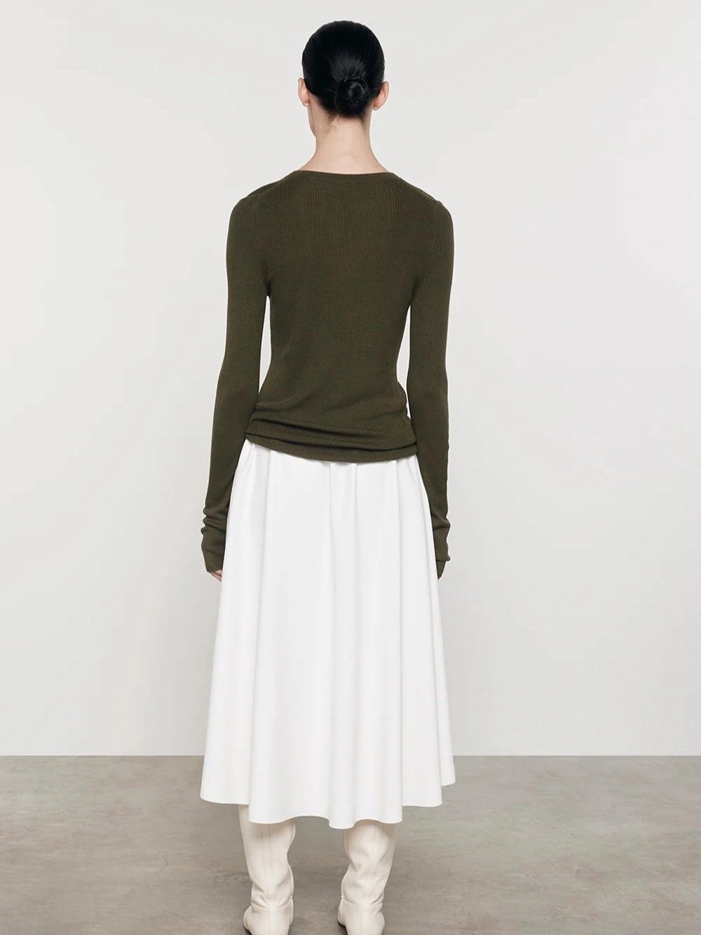 Silk Sweater Rib L/S U NonChafeCollarTech Sport Hoodie