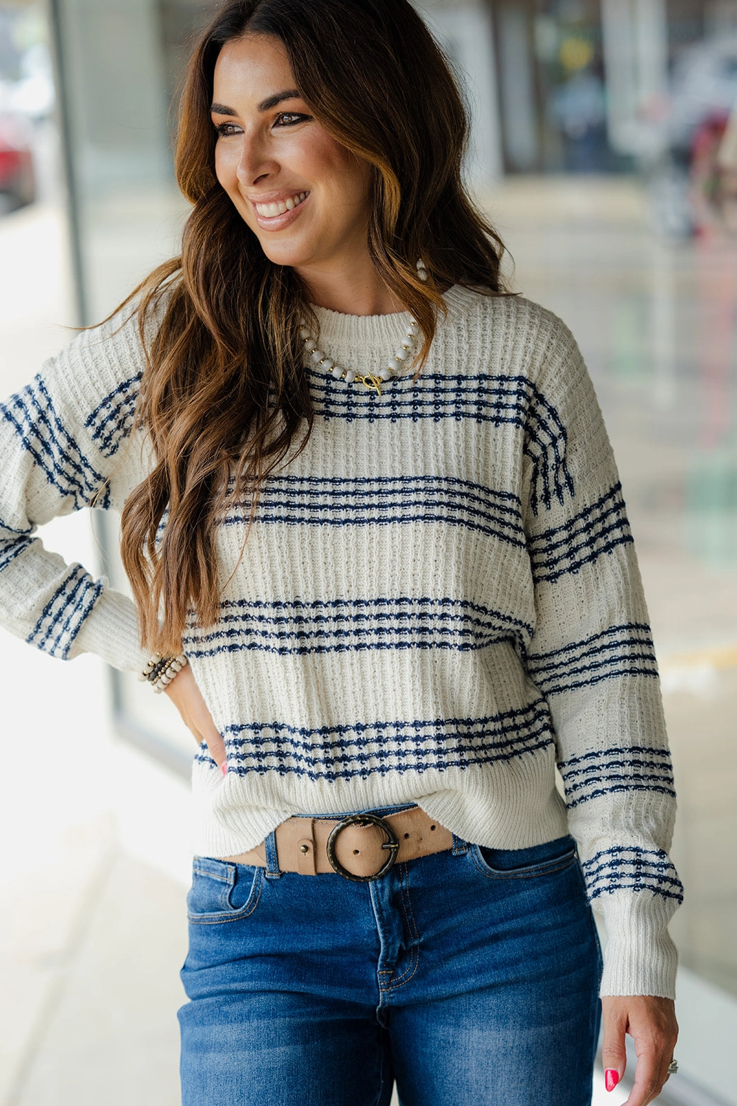 Quad Striped Sweater Sleek Comfort