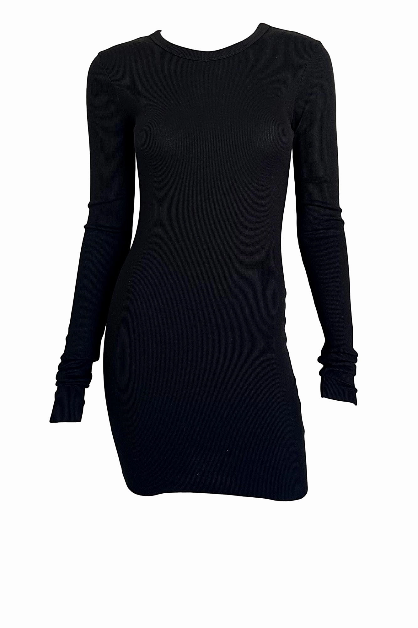 Long Sleeve Crewneck Dress Mini Dressy Glow Glossy Fabric
