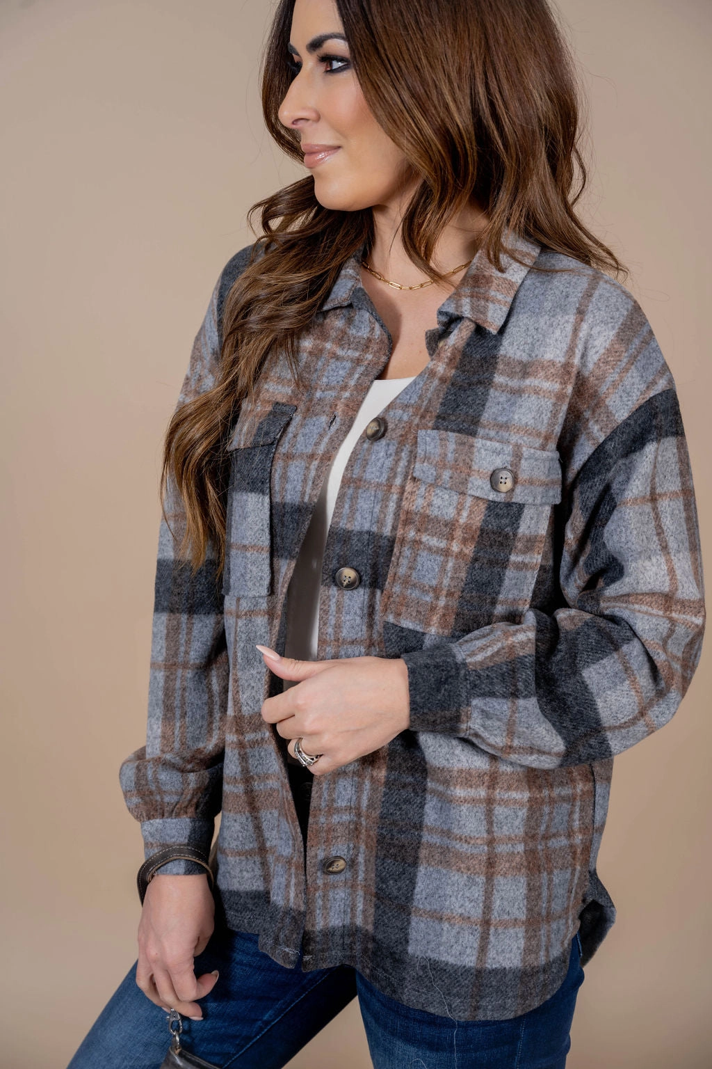 Layer Up Style Mixed Signals Plaid Shacket