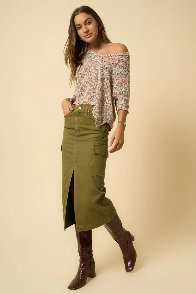COLOR CARGO MIDI SKIRT Mood Outfitboard Waist Defining