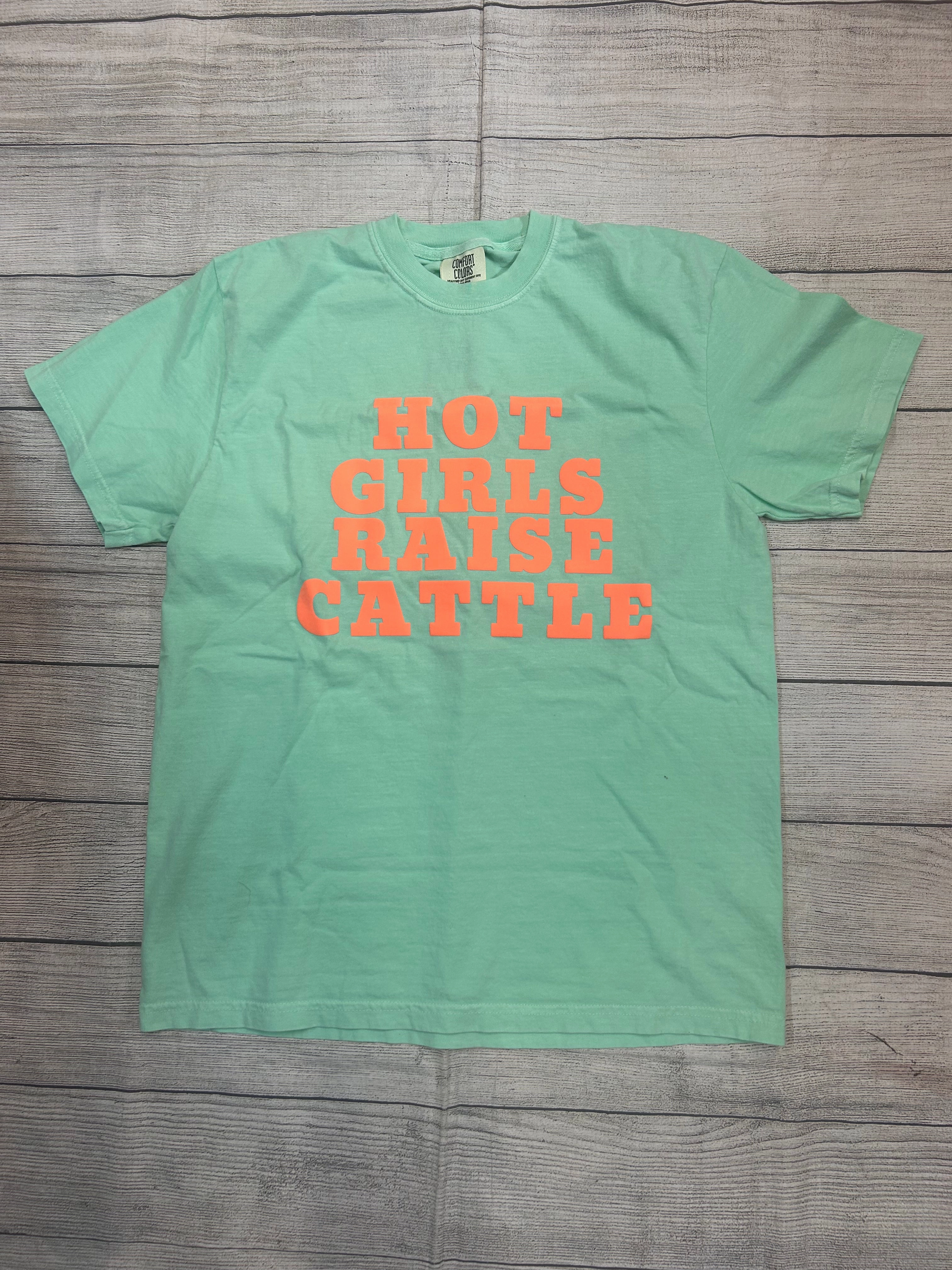 Sleek And Stylish Casual Active Hot Girls Raise Cattle Tee