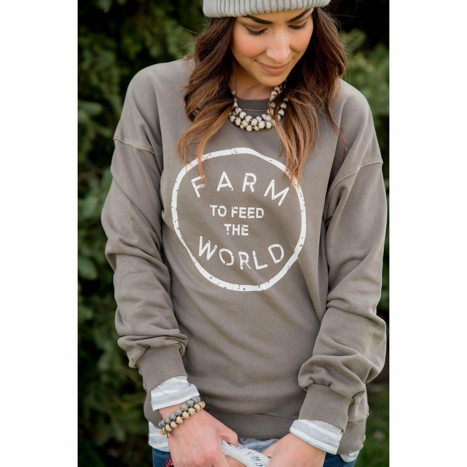 cycling suitable Farm To Feed The World Crewneck