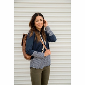 Casual Comfort Fashion Fit Striped Tipped Hoodie