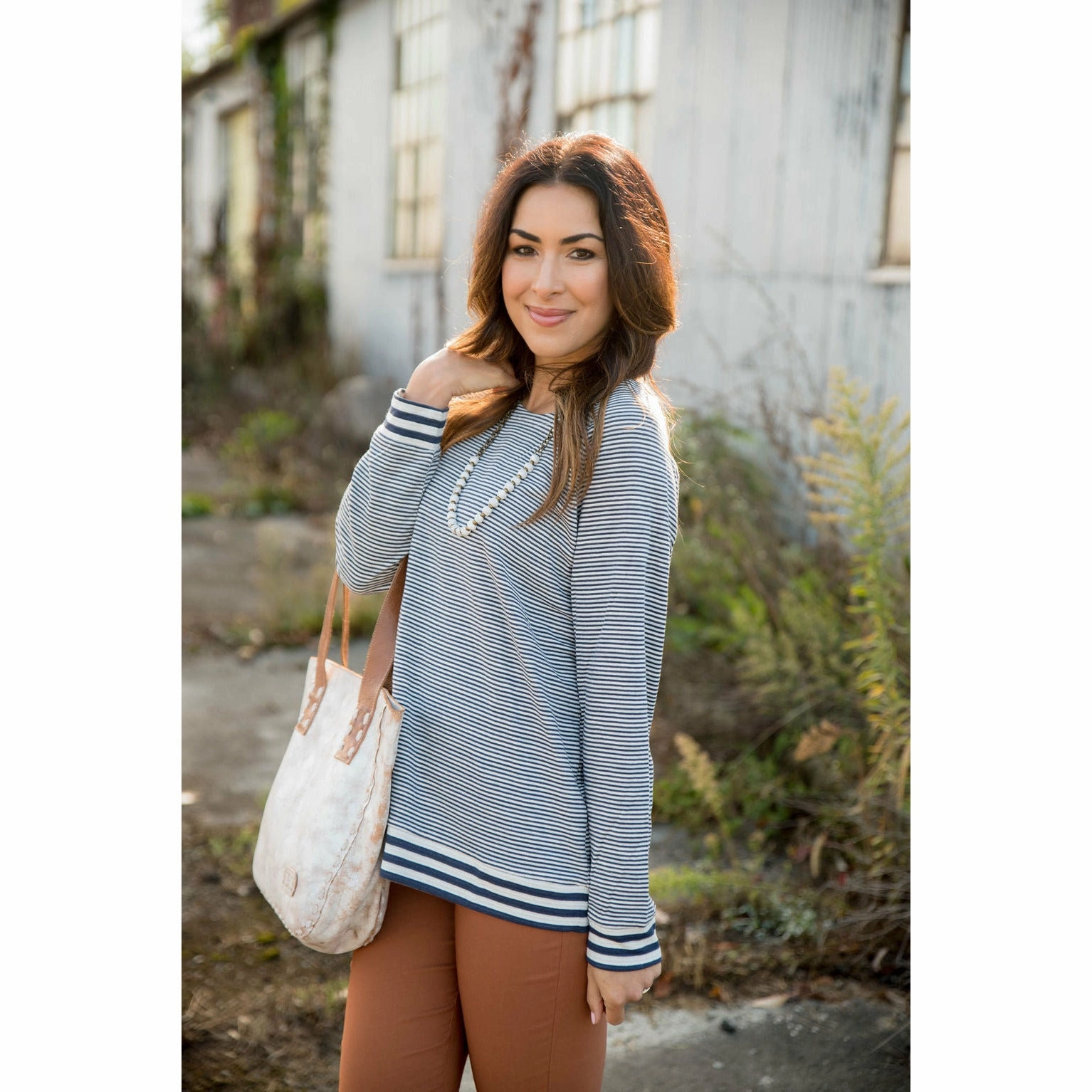 Triple Stripe Trimmed Sweatshirt Comfort Apparel