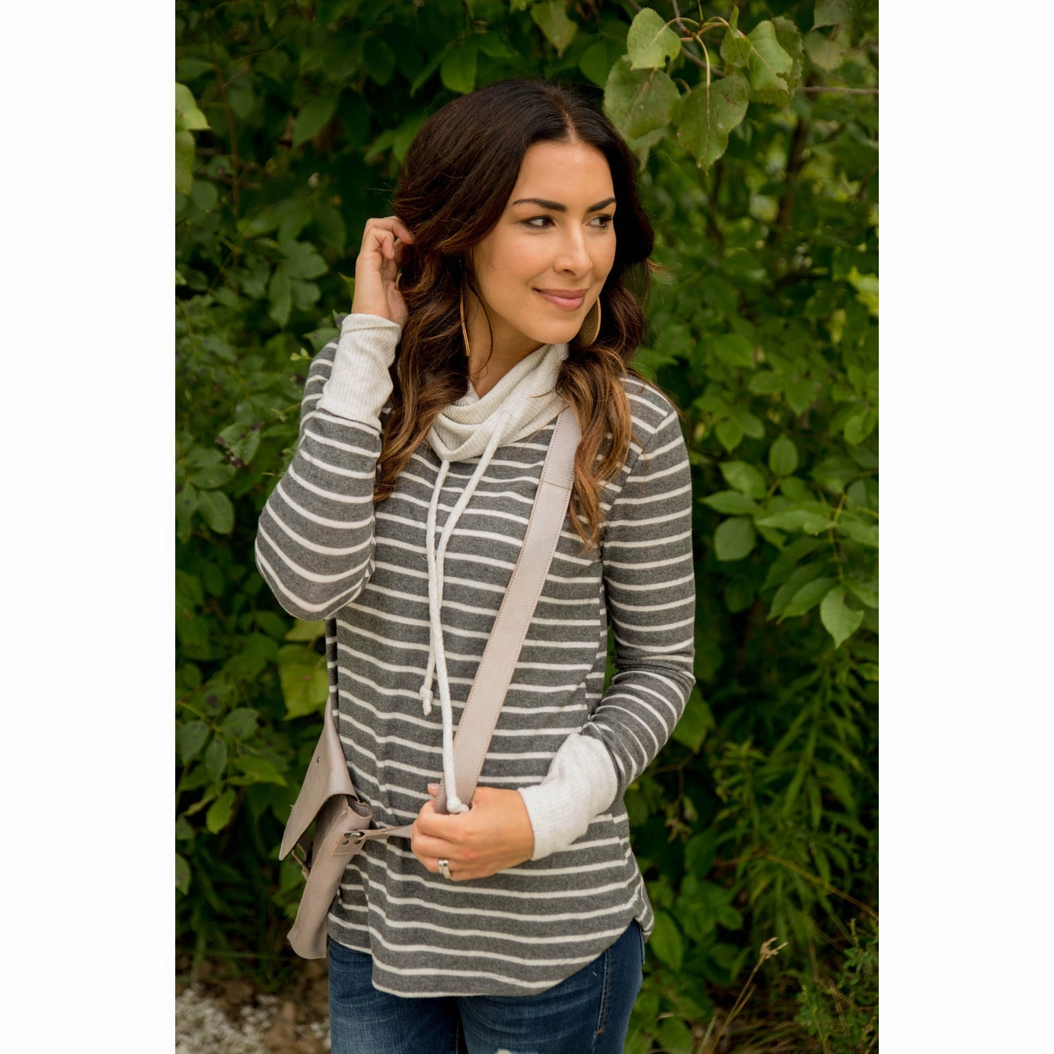 Transitional Piece Cold Day Wear Solid Accent Cowl Neck