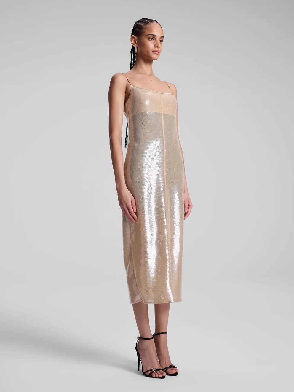 Work Vibes Danielle Sequin Embellished Midi Dress