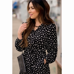 Lounge Vibe Speckled Long Sleeve Dress