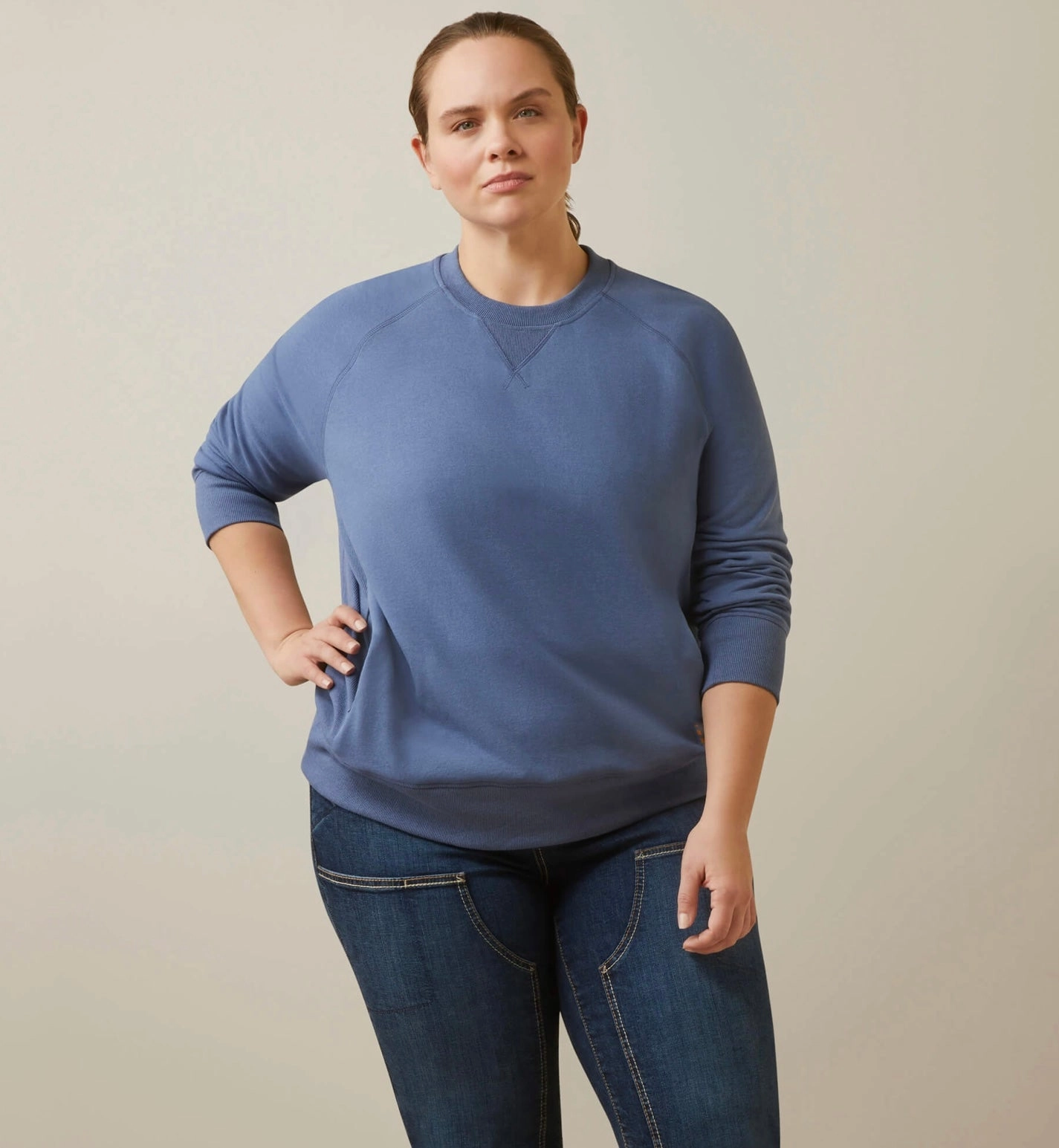 Vintage Look coffee shop hangout Ariat Women??s Rebar Workman Washed Fleece Sweatshirt