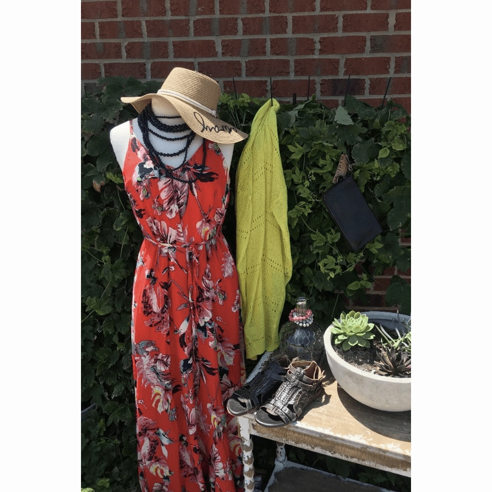 Floral Maxi Dress Halter neck