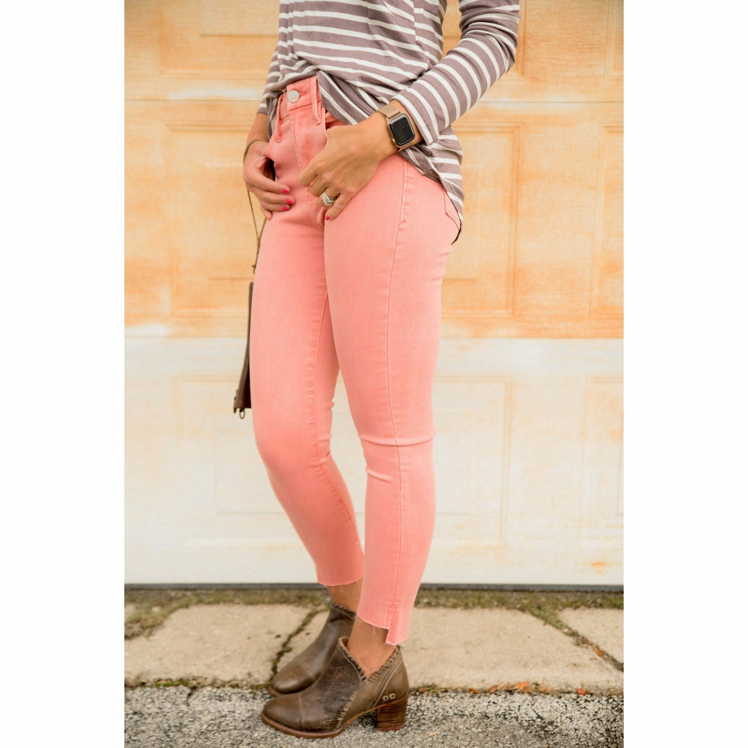 Square Cut Fringe Bottom Denim Jeans Versatile Wear