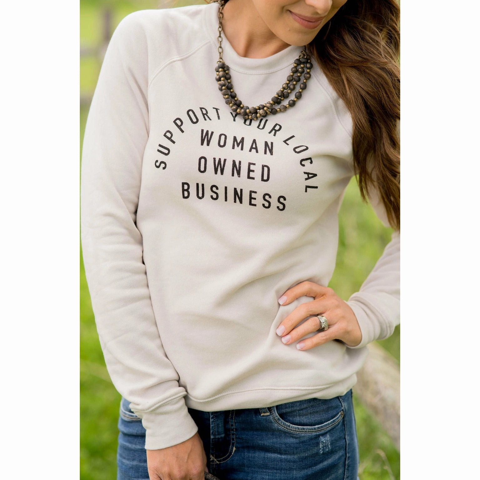 Support Women Owned Businesses Graphic Crewneck product party ready excitement