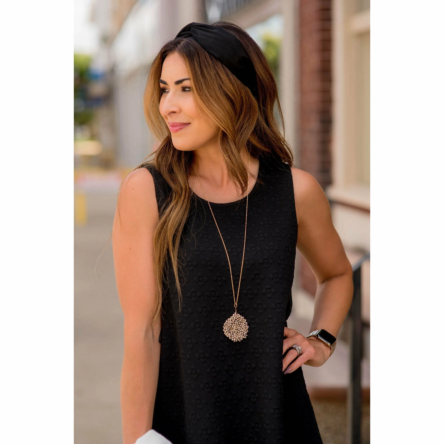 Retro Mood Anytime Fit Sleeveless Textured Swing Dress