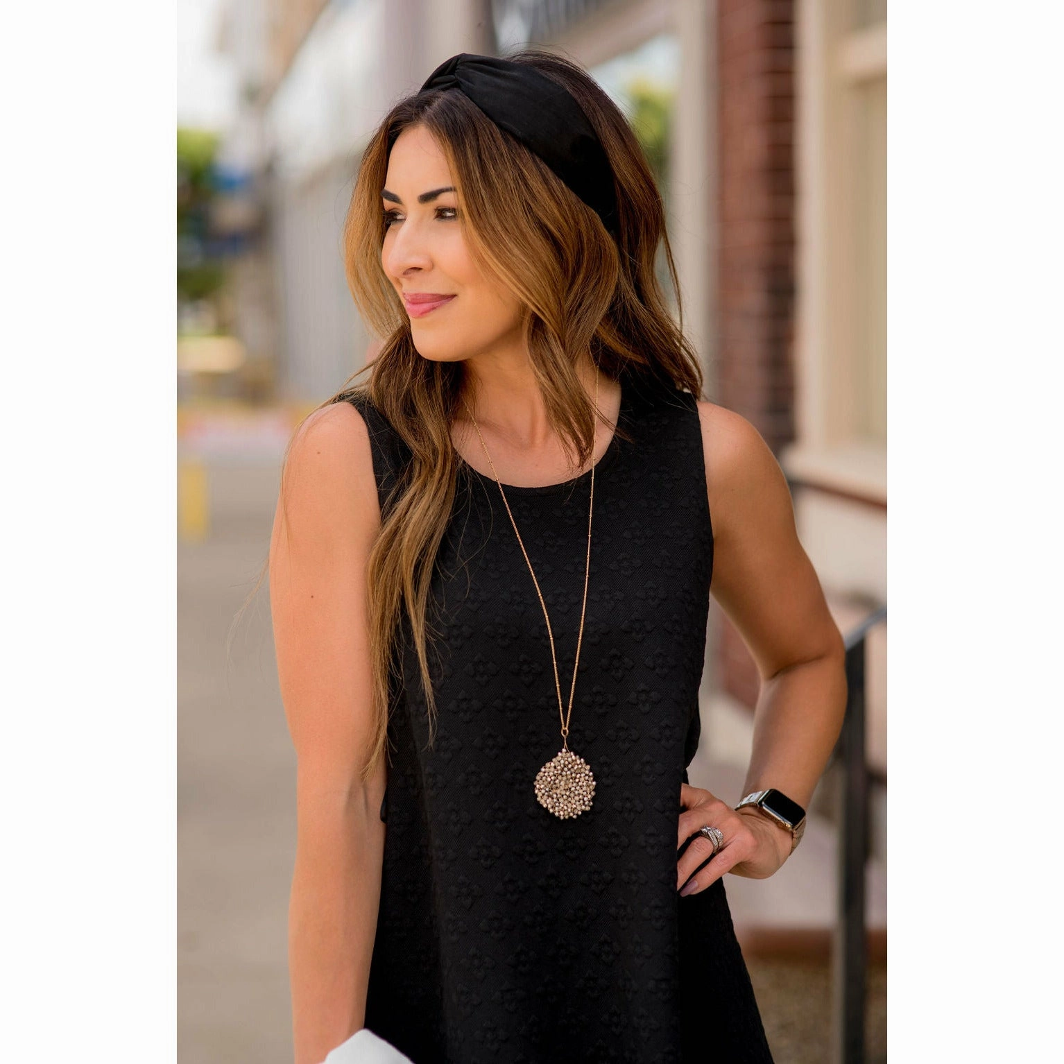 Sleeveless Textured Swing Dress Soft Curve Romantic Mood