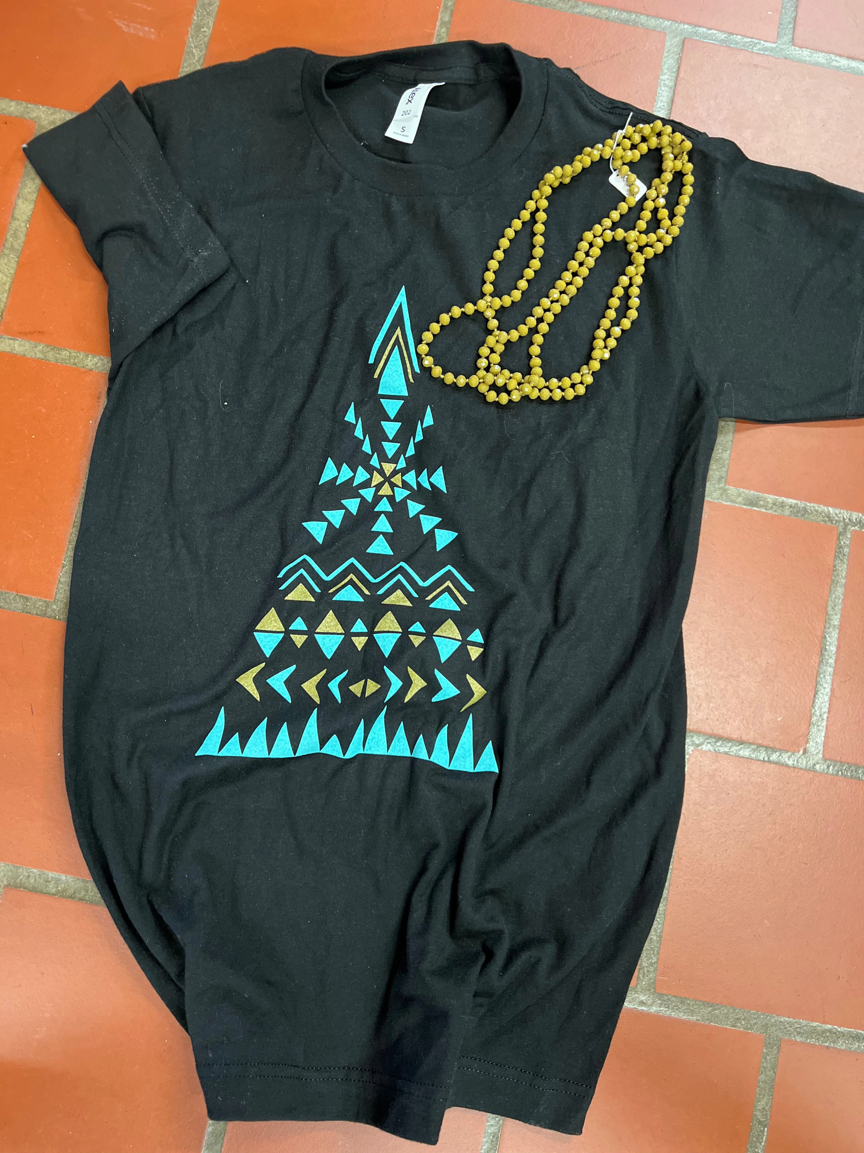 Aztec Christmas Women??s Tee Fashionable Fit V neck