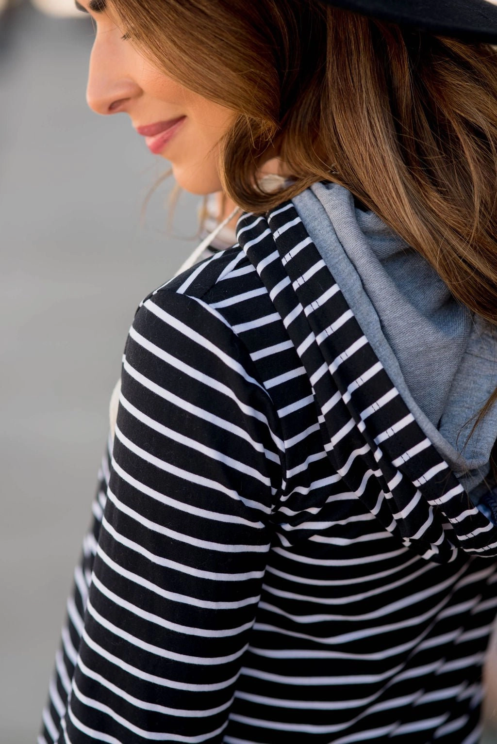 product neon energy Striped Button Double Hoodie