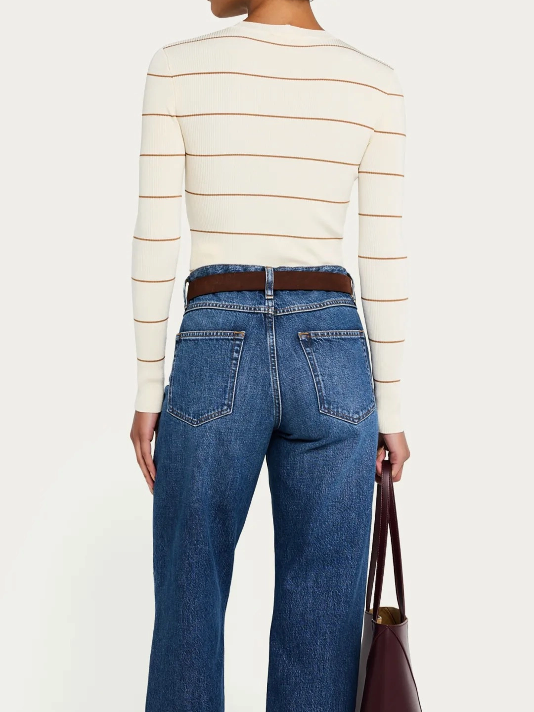 BondedHemline Striped Rib Crew